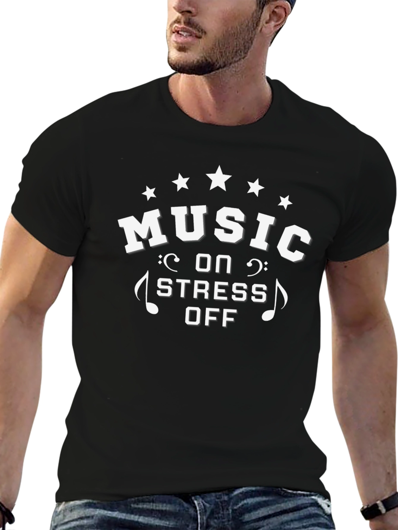 Music On Stress Off Graphic Tee