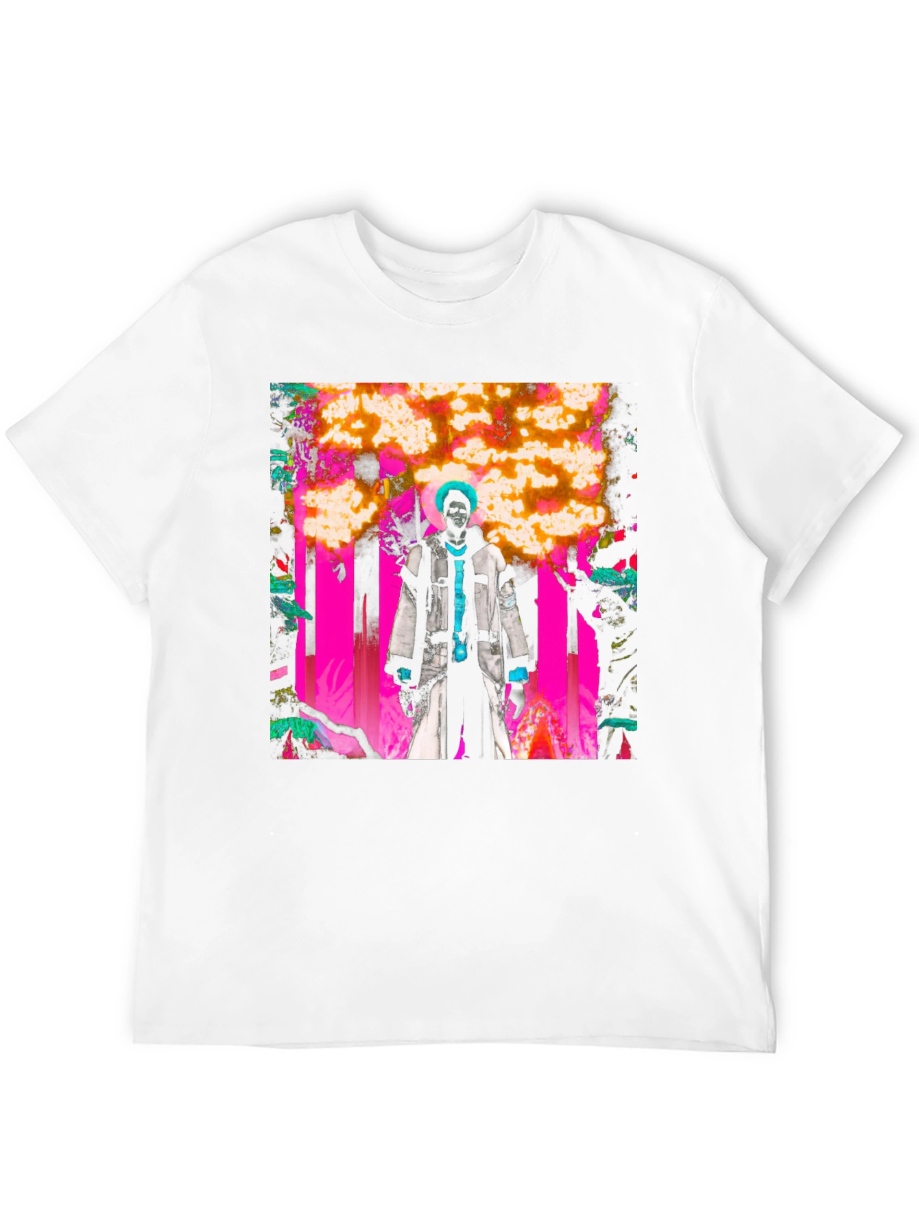 Artistic Graphic Print Black Tee