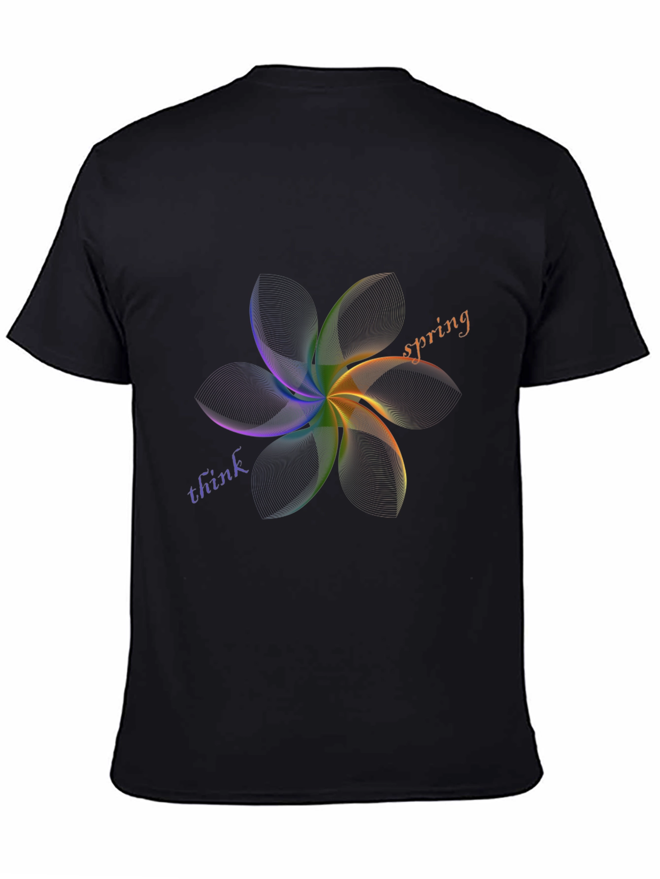 Think Spring Graphic Tee - Stylish Mens Black T-Shirt
