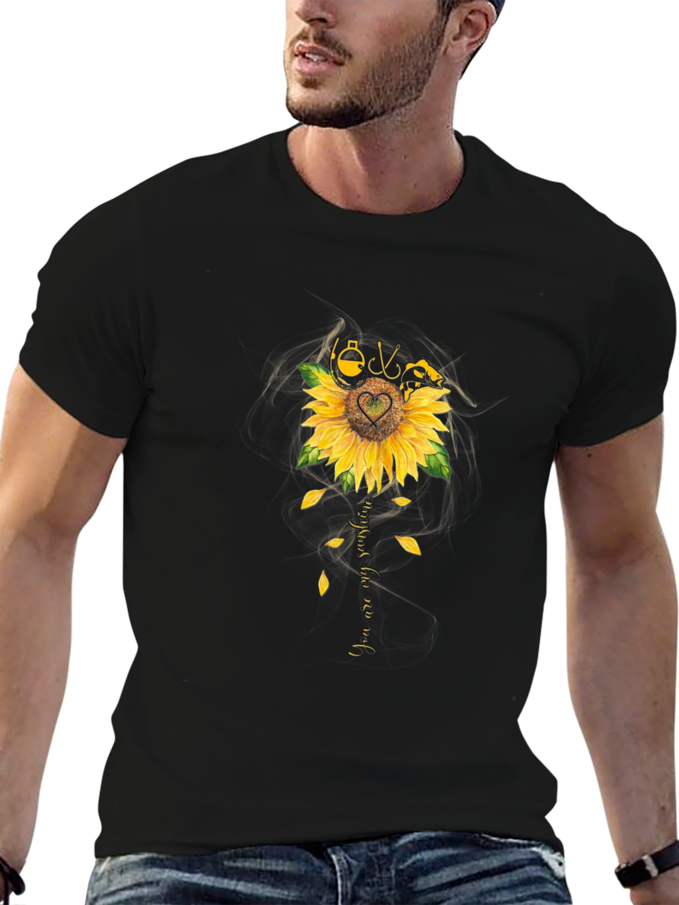 Sunflower Fishing T-Shirt - You Are My Sunshine Tee