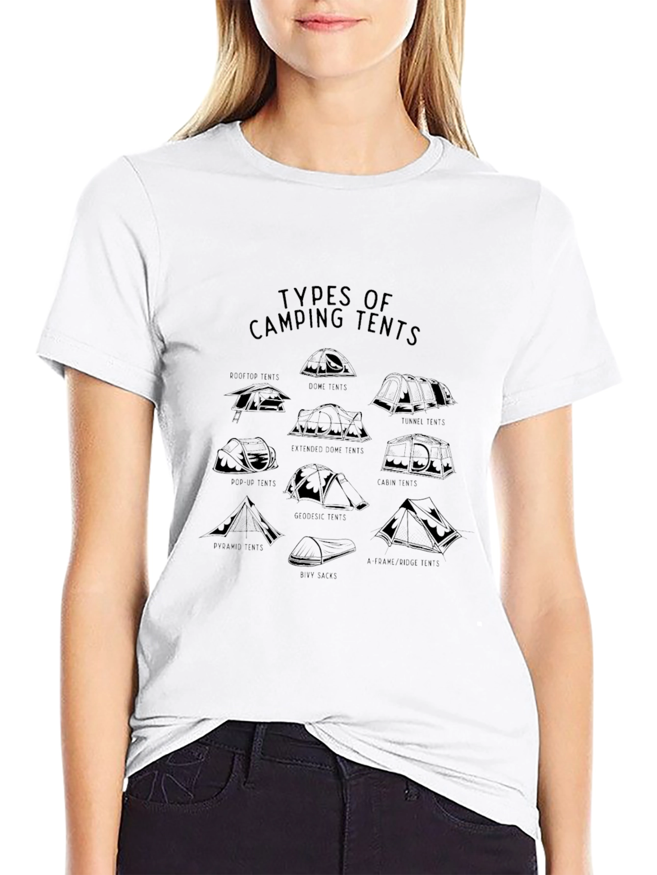 Camping Tents Graphic Tee - Outdoor Adventure Shirt