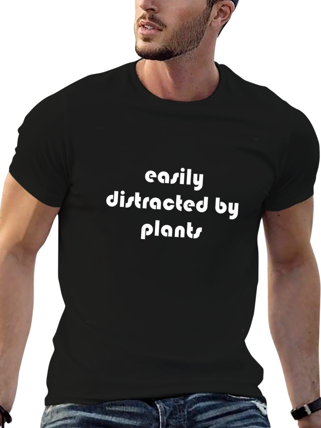 Easily Distracted By Plants T-Shirt - Black