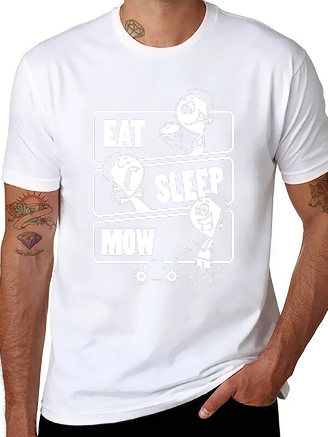 Eat Sleep Mow T-Shirt - Lawn Care Humor