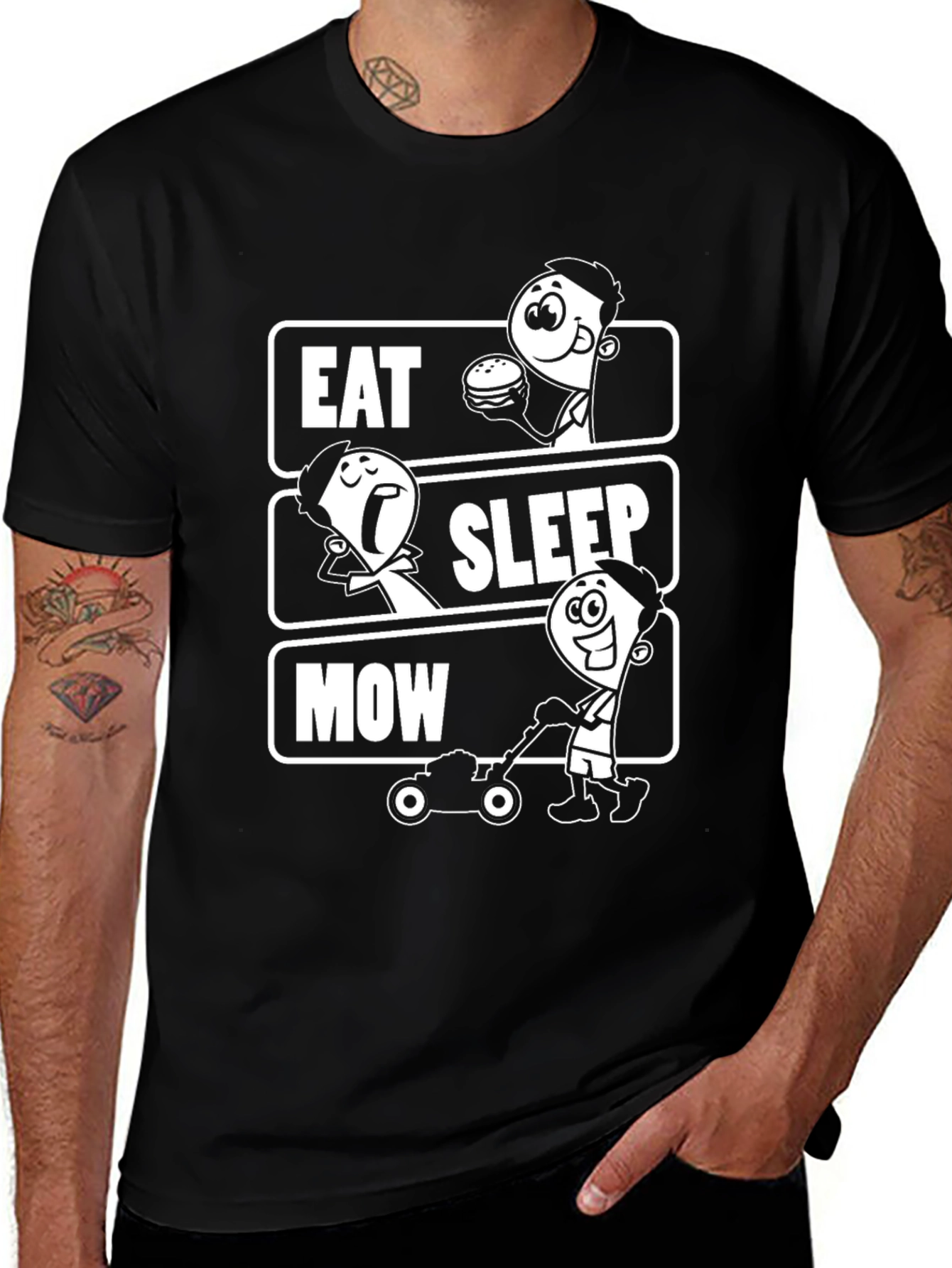 Eat Sleep Mow T-Shirt - Lawn Care Humor