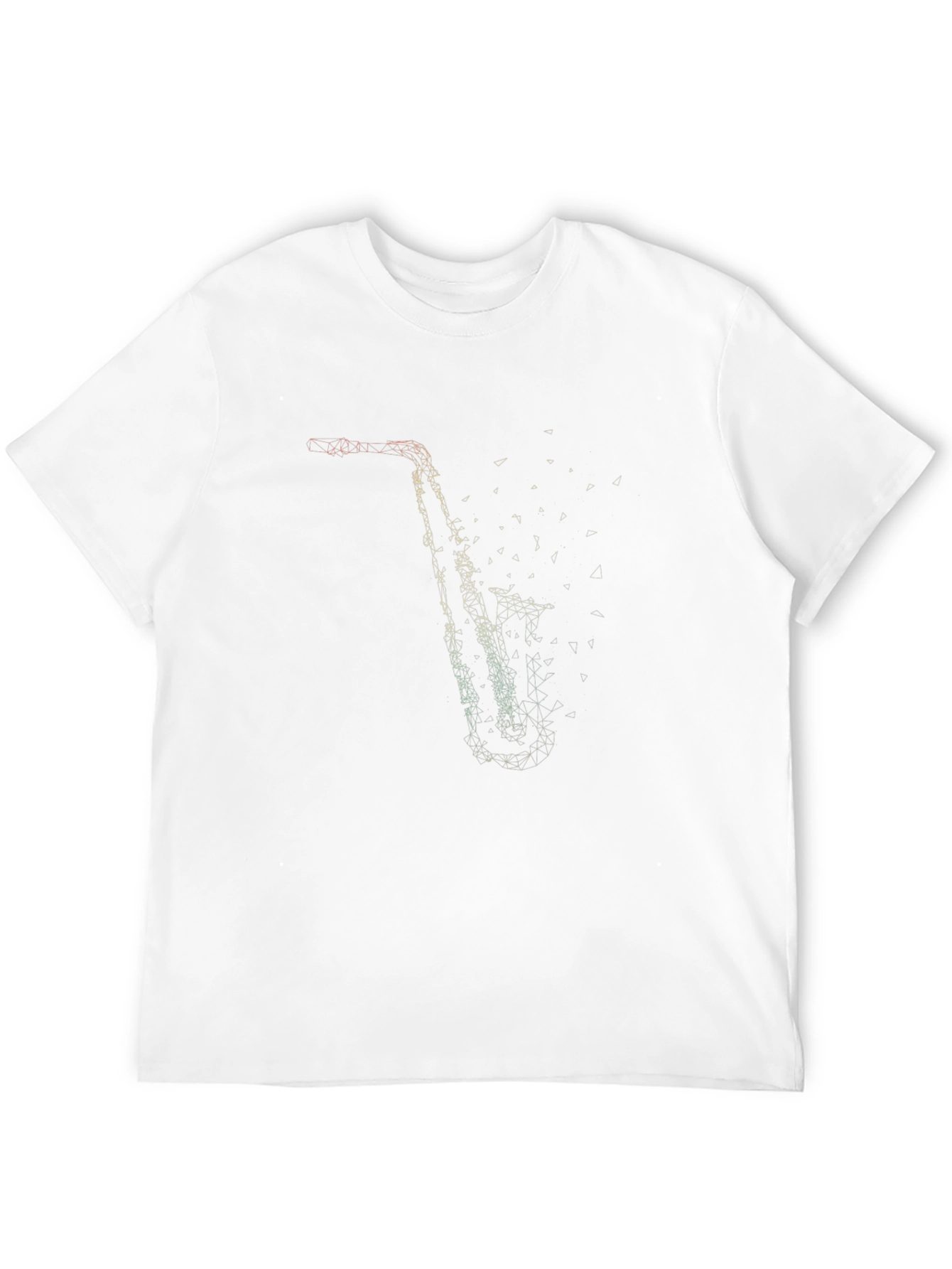 Geometric Saxophone Graphic Tee - Stylish Music Lover Shirt