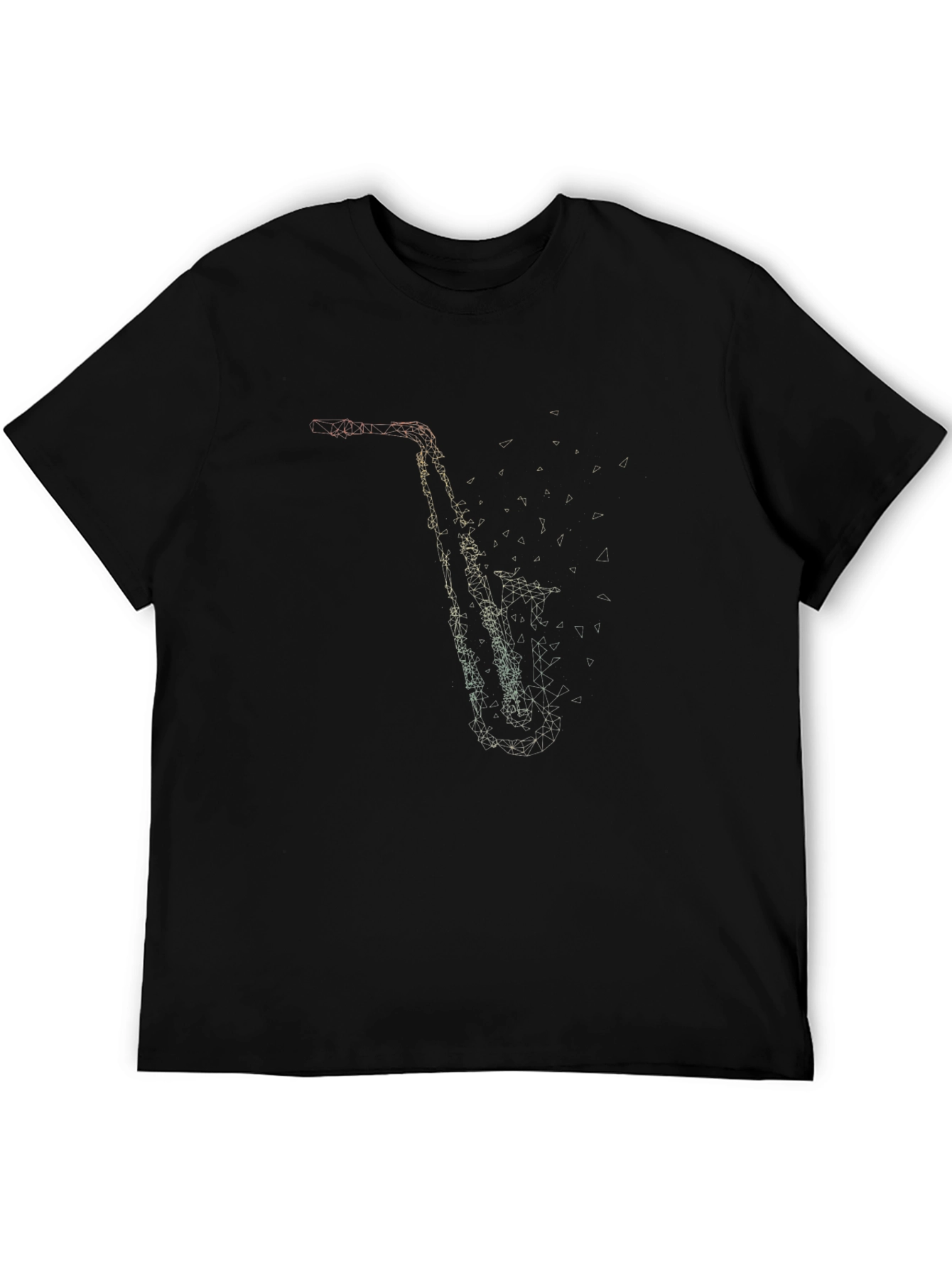 Geometric Saxophone Graphic Tee - Stylish Music Lover Shirt