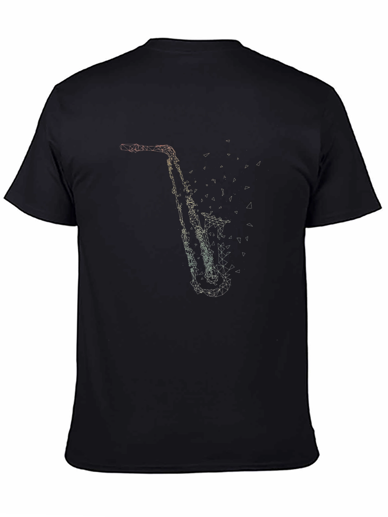 Geometric Saxophone Graphic Tee - Stylish Music Lover Shirt