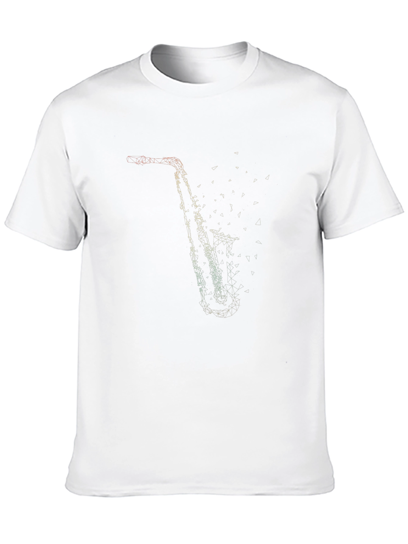 Geometric Saxophone Graphic Tee - Stylish Music Lover Shirt