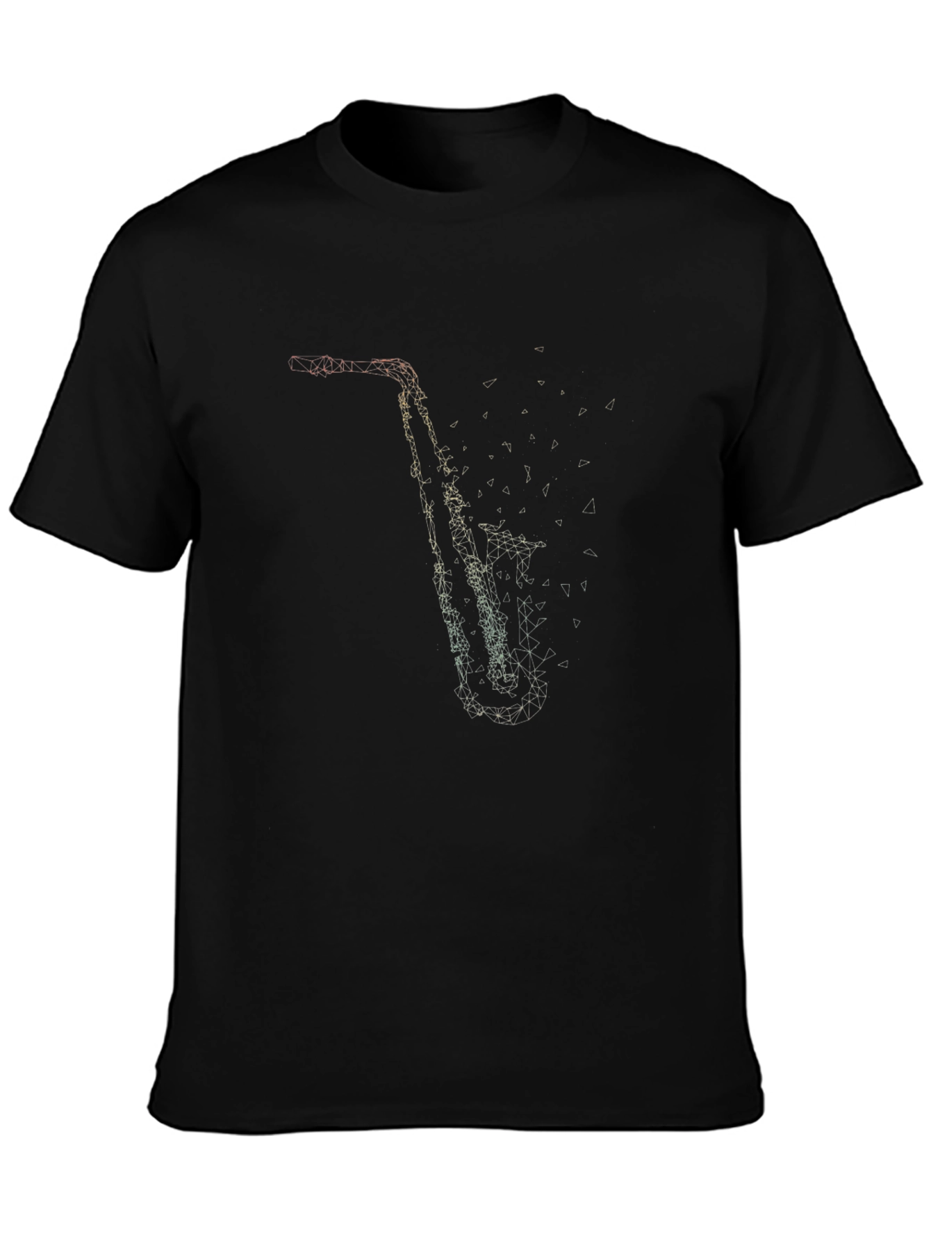Geometric Saxophone Graphic Tee - Stylish Music Lover Shirt