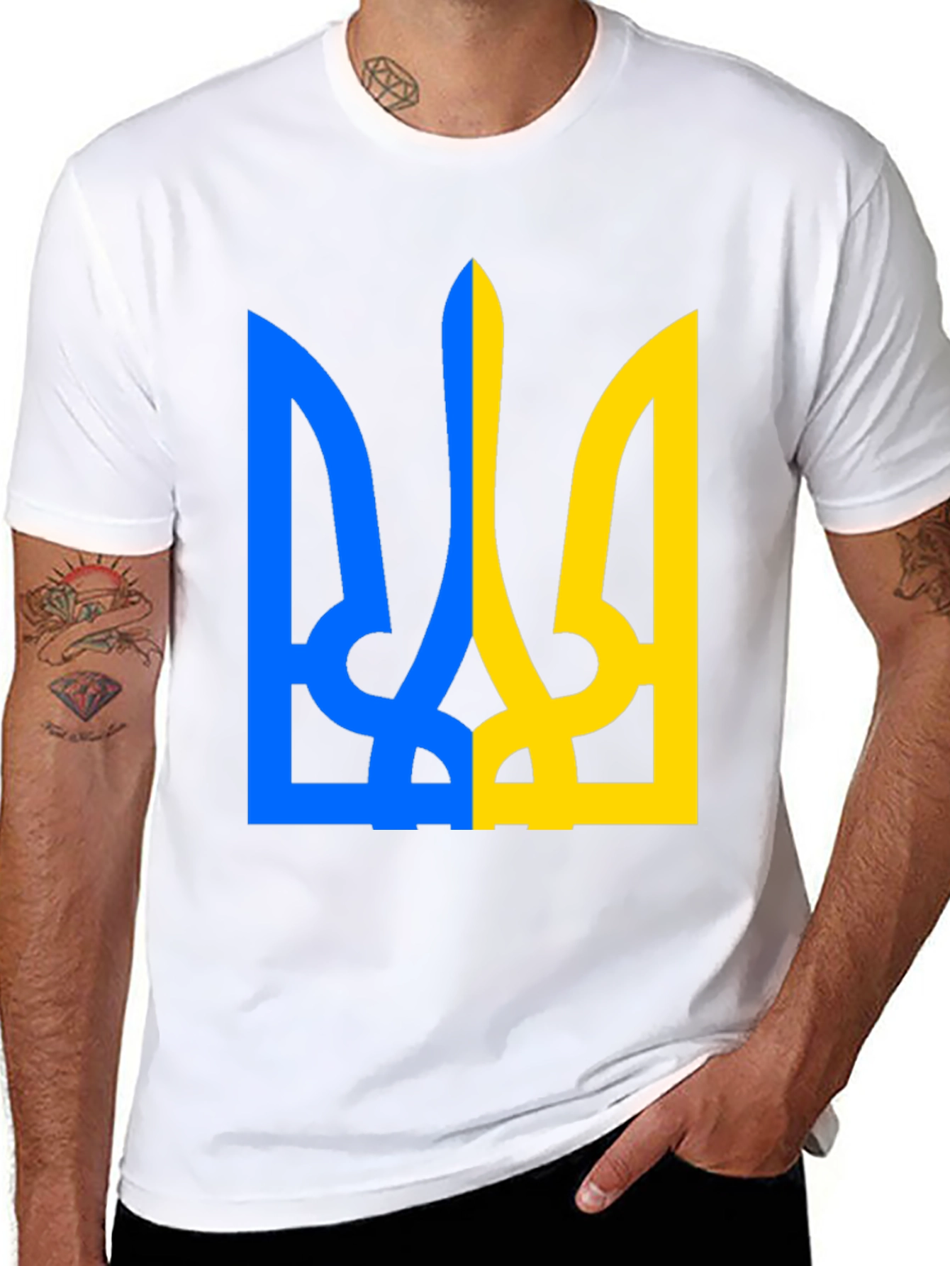 Ukraine Flag Symbol Black T-Shirt