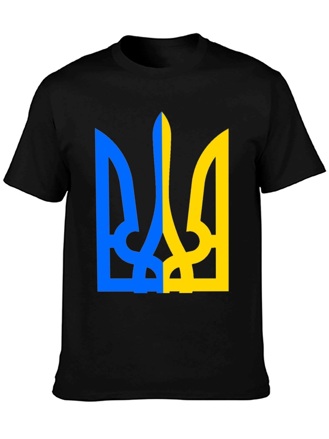Ukraine Flag Symbol Black T-Shirt