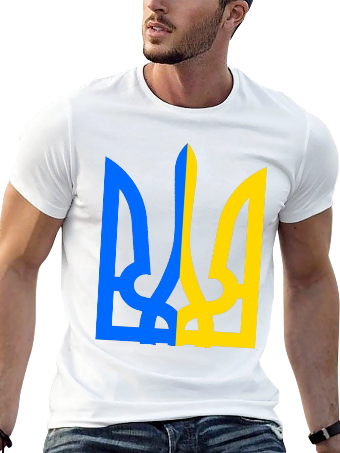 Ukraine Flag Symbol Black T-Shirt
