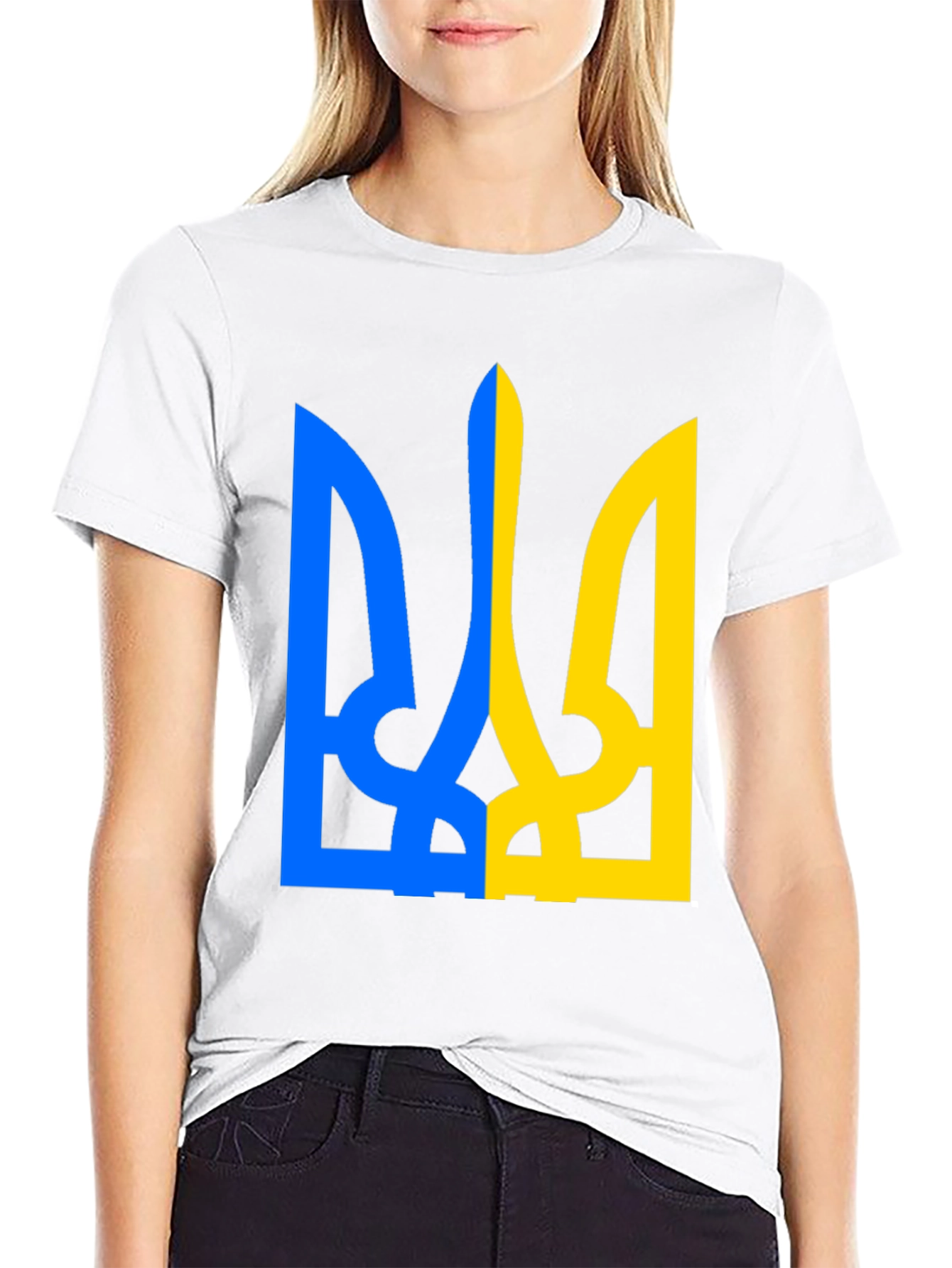 Ukraine Flag Symbol Black T-Shirt