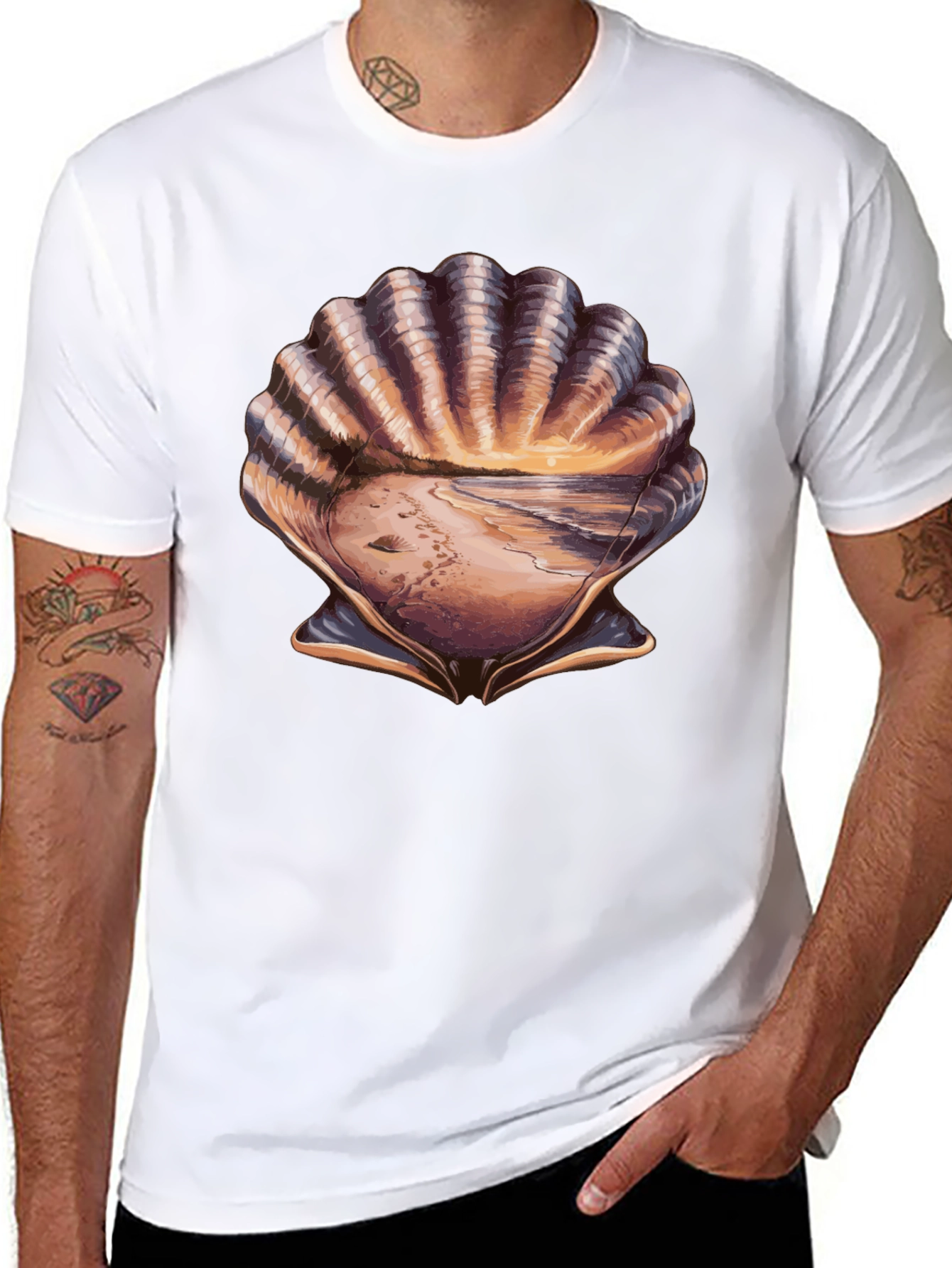 Seashell Beach T-Shirt - Coastal Style