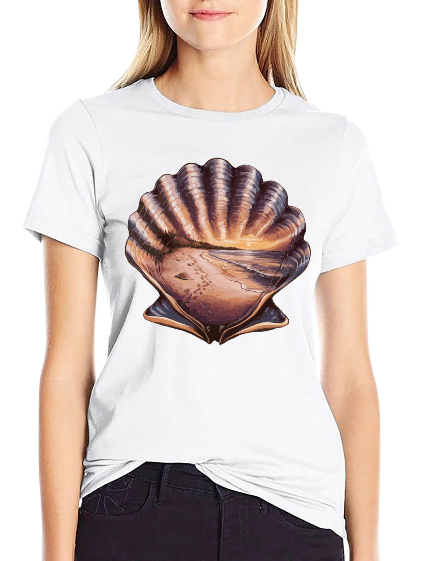 Seashell Beach T-Shirt - Coastal Style