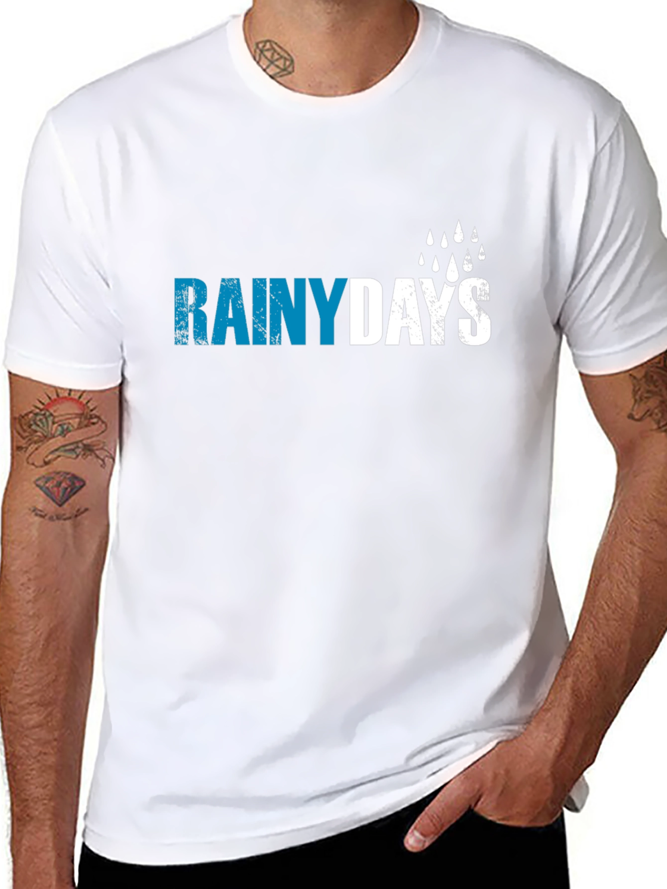 Rainy Days Graphic T-Shirt - Black Cotton Tee