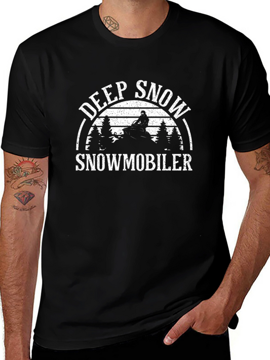 Deep Snow Snowmobiler Graphic T-Shirt