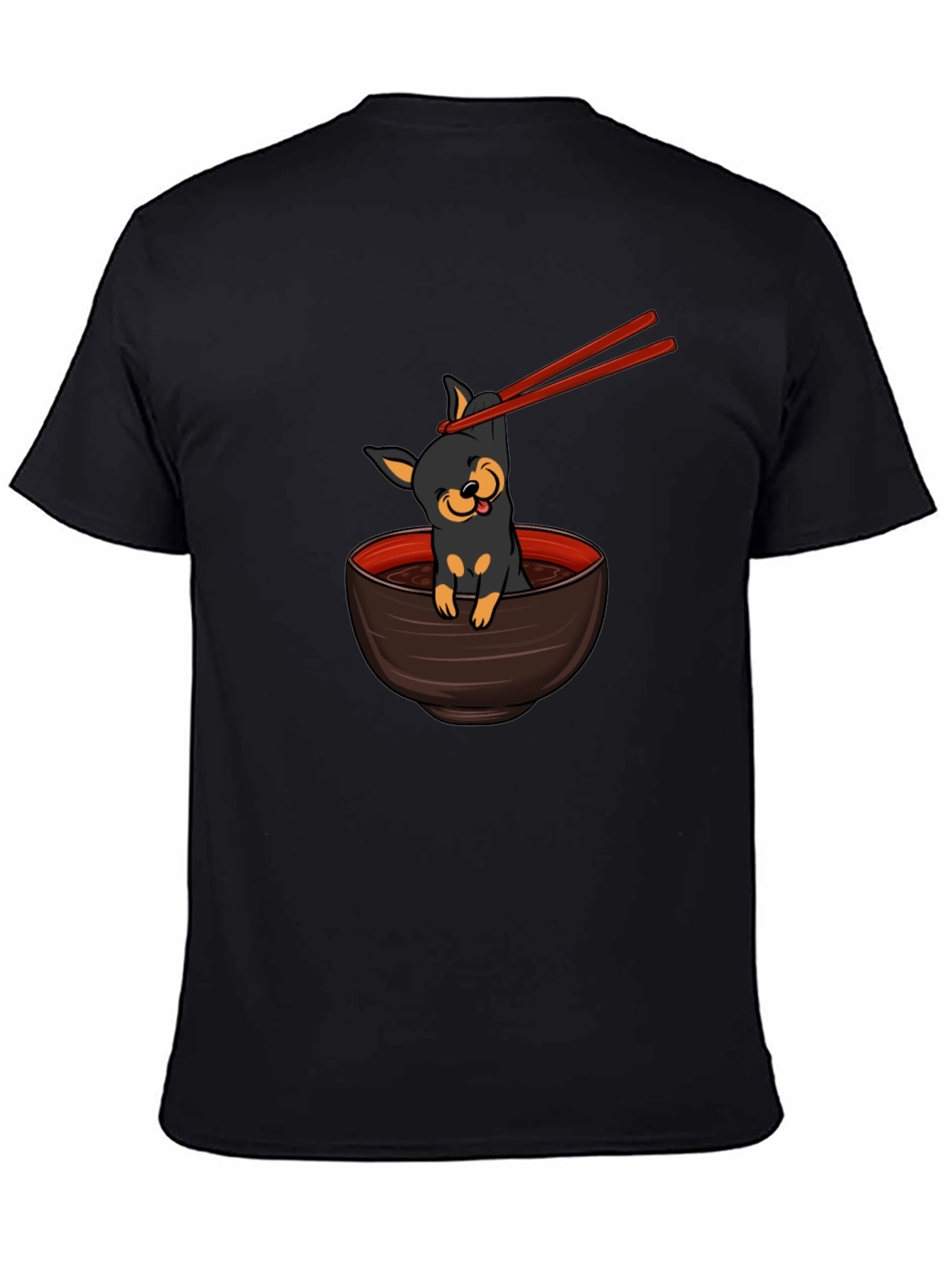 Cute Dog Ramen Bowl Graphic T-Shirt