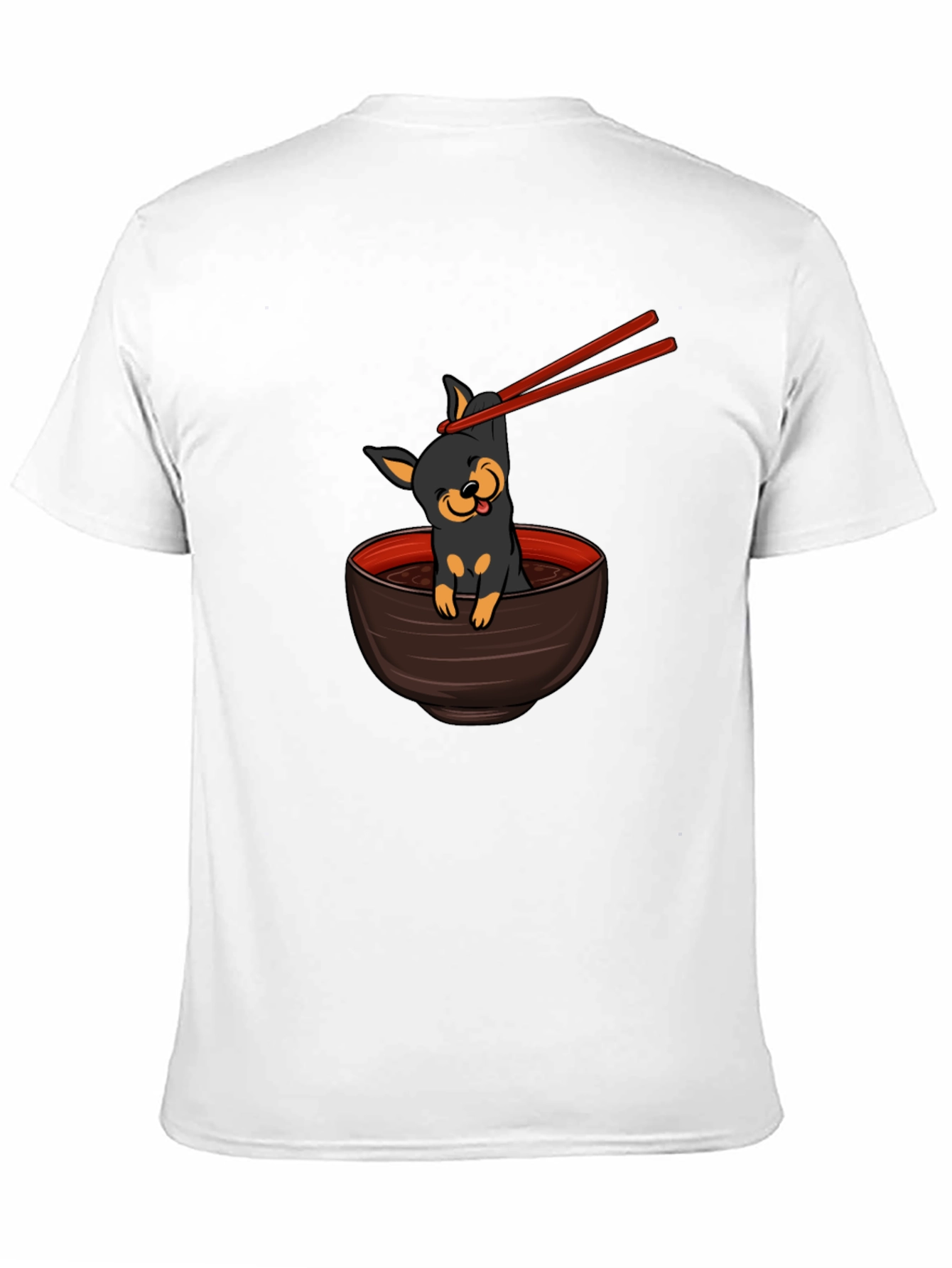 Cute Dog Ramen Bowl Graphic T-Shirt