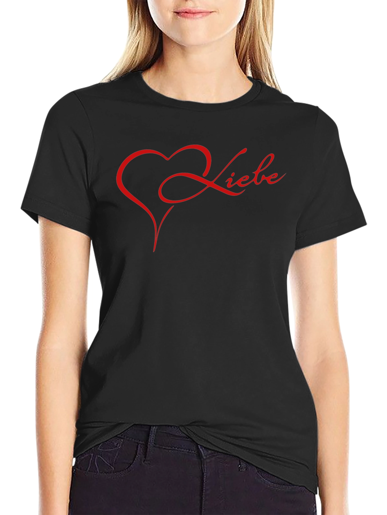 Love in German Liebe Heart Graphic Tee