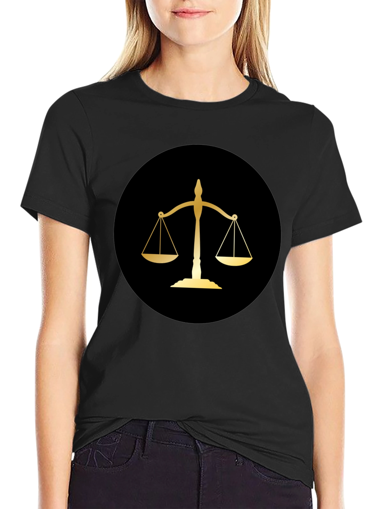 Scales of Justice Graphic Tee - Black