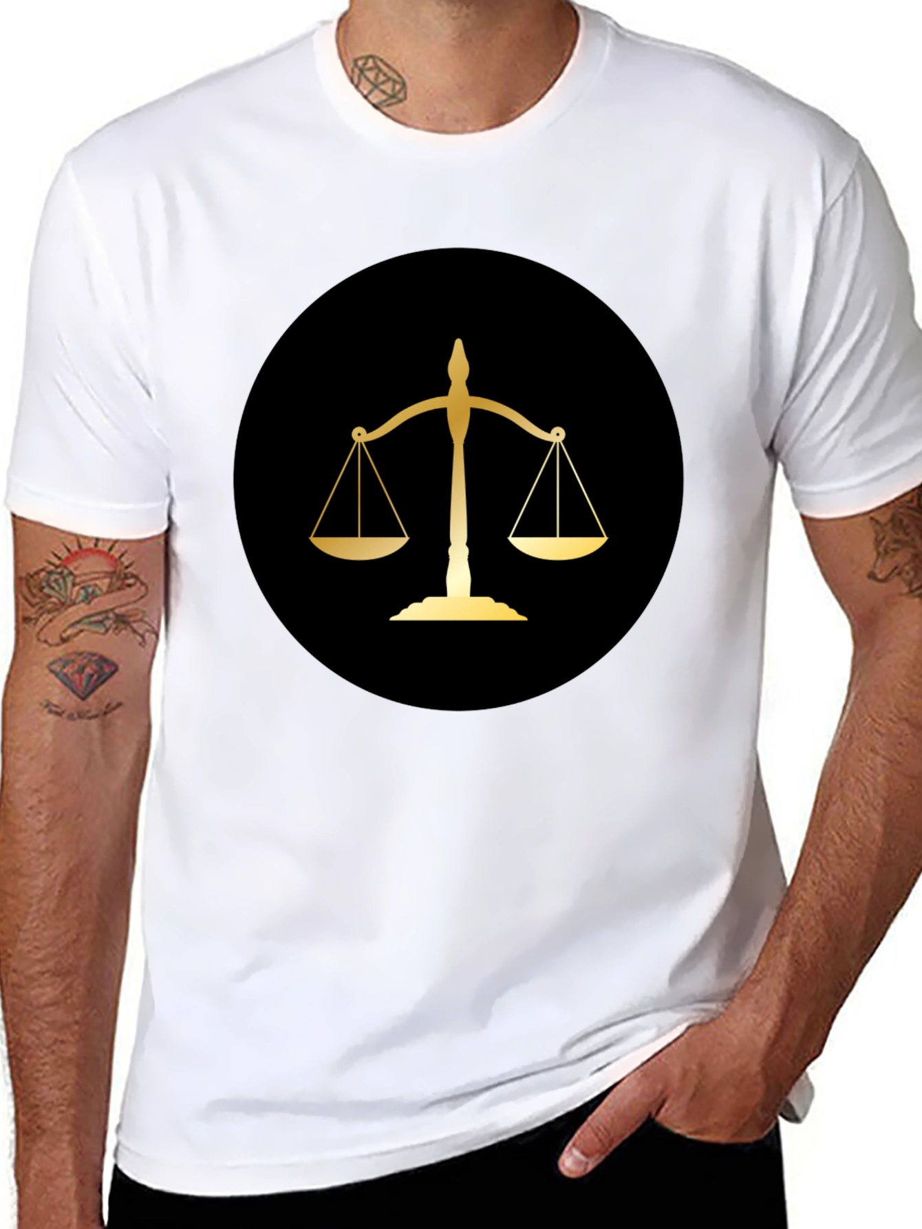Scales of Justice Graphic Tee - Black