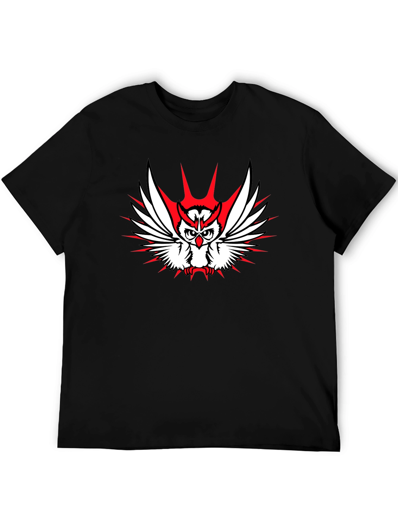 Owl Graphic Print Crew Neck T-Shirt