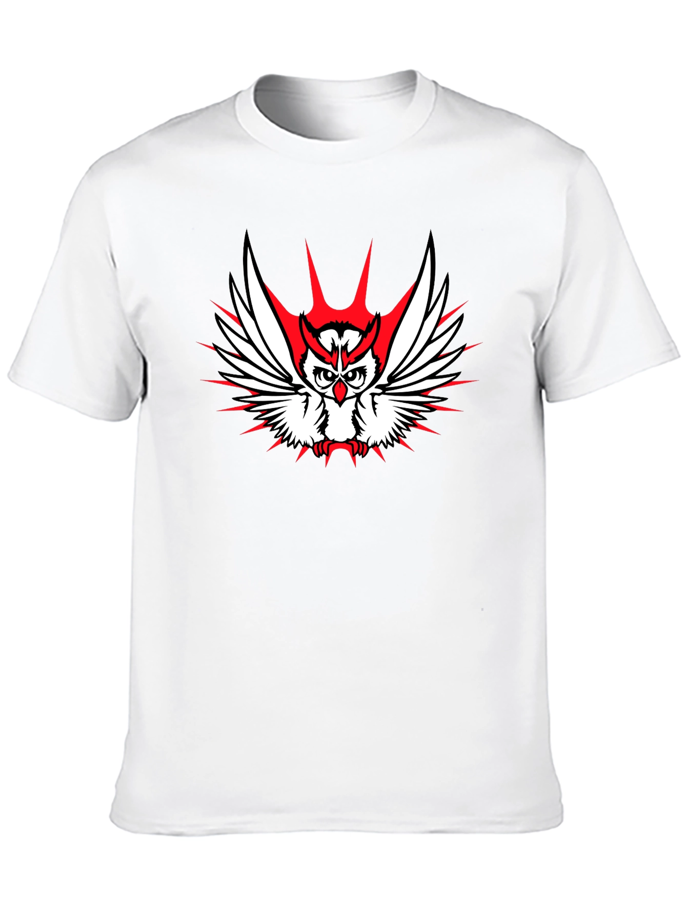 Owl Graphic Print Crew Neck T-Shirt