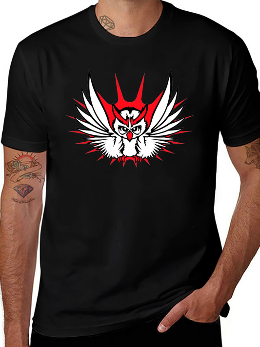 Owl Graphic Print Crew Neck T-Shirt