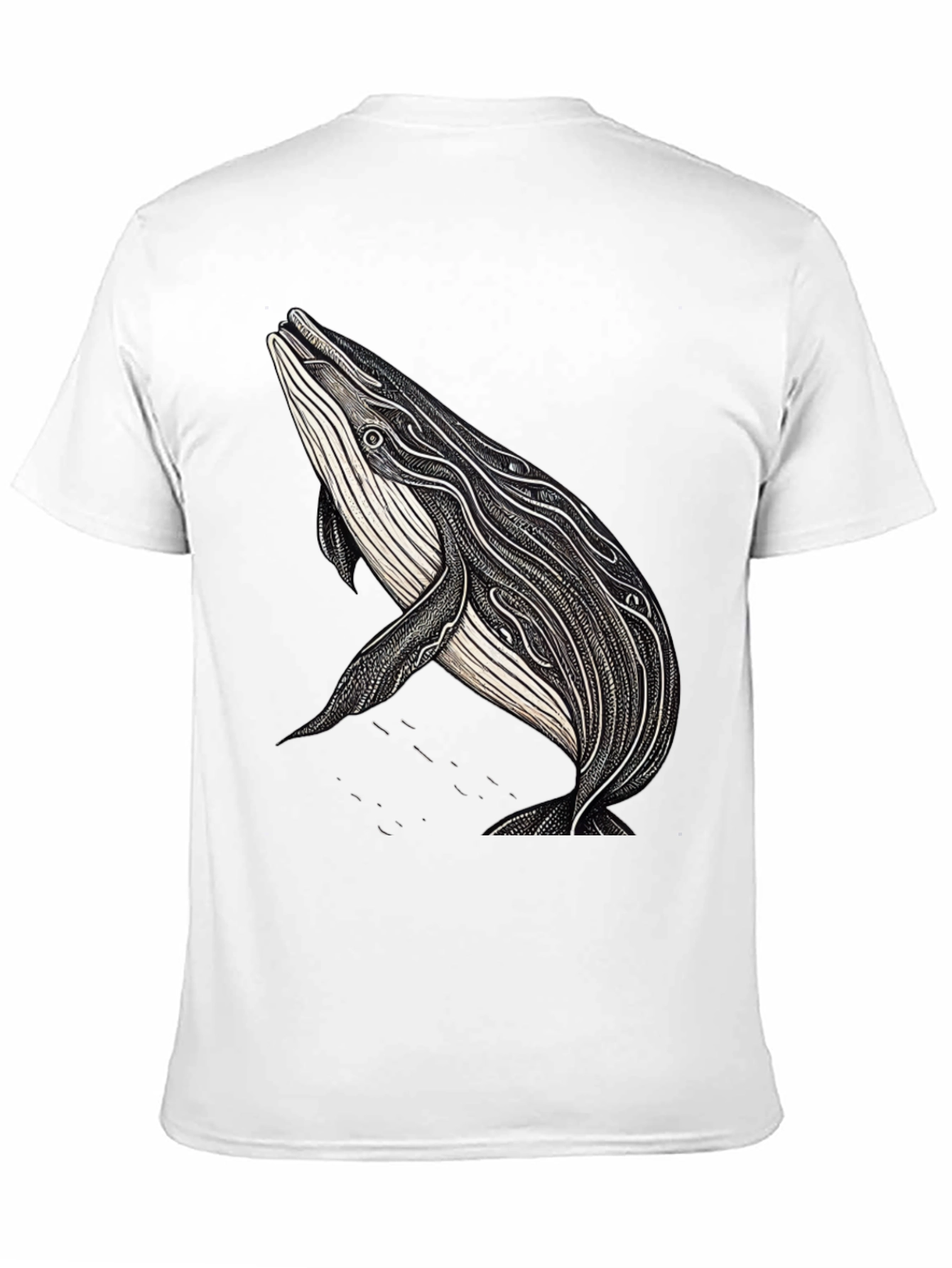 Whale Graphic Print Black T-Shirt