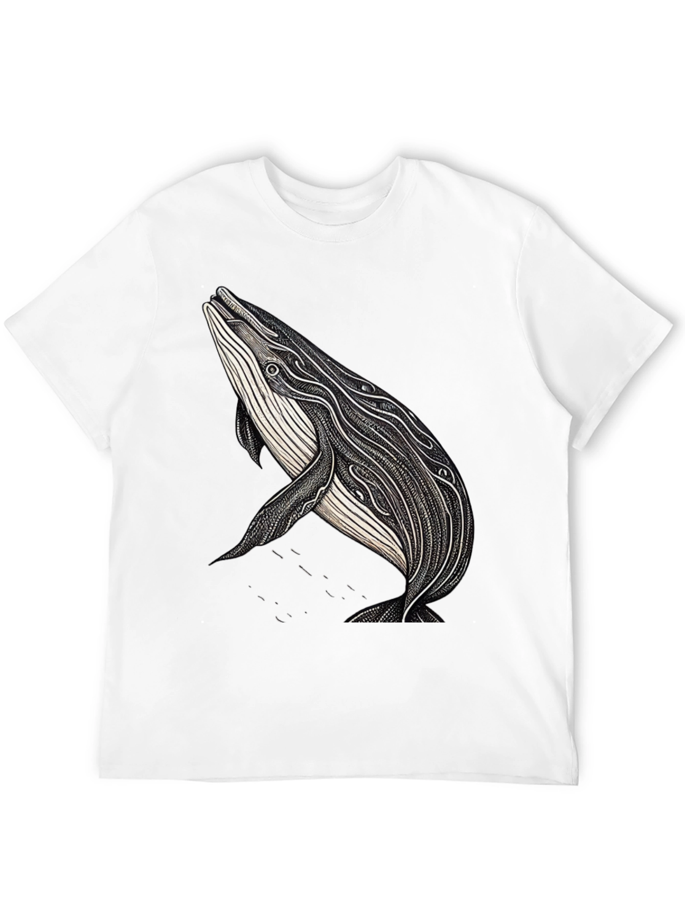 Whale Graphic Print Black T-Shirt