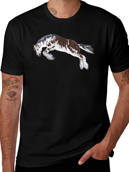 Horse Print Black T-Shirt