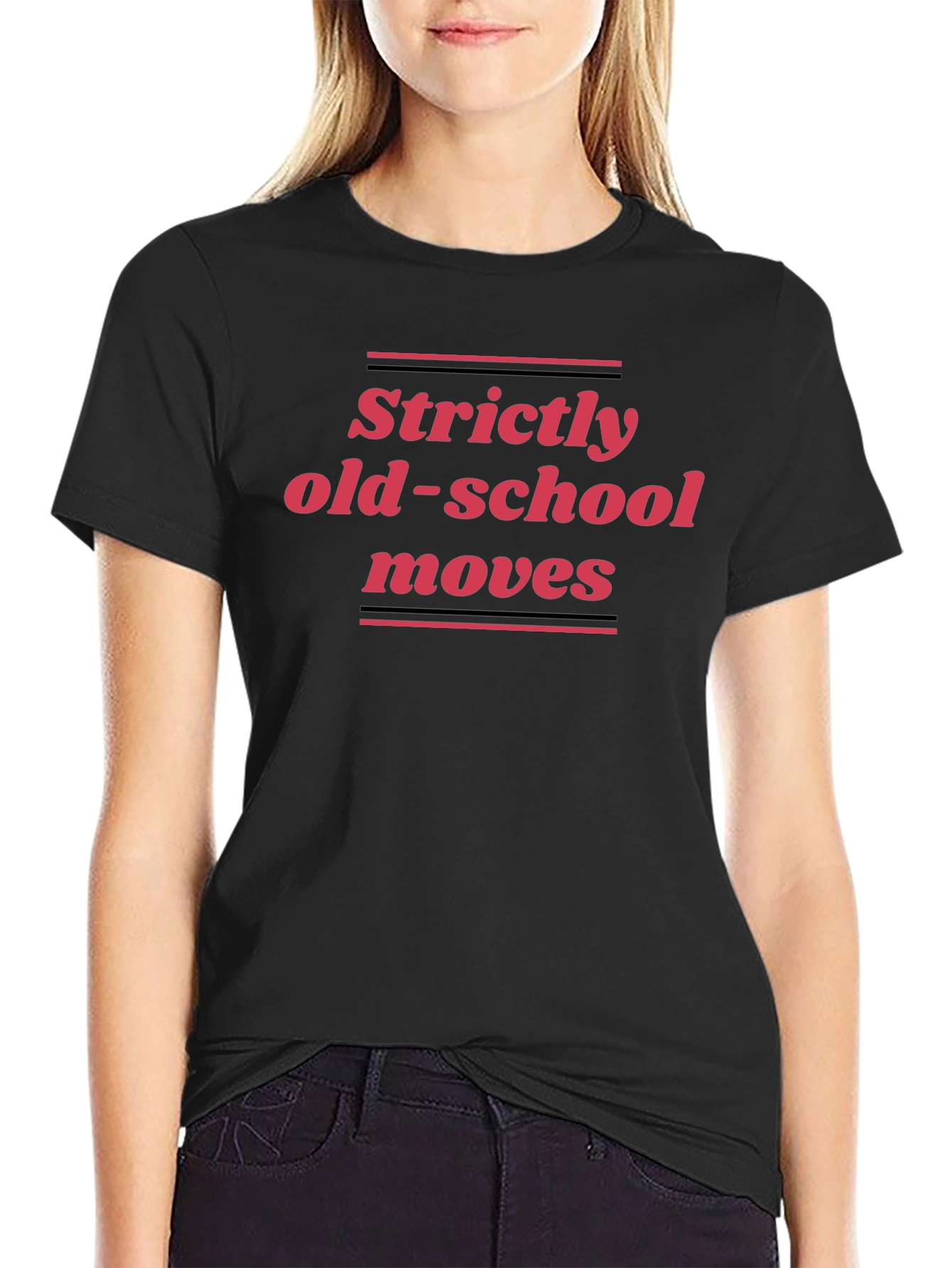 Strictly Old-School Moves Black Graphic Tee