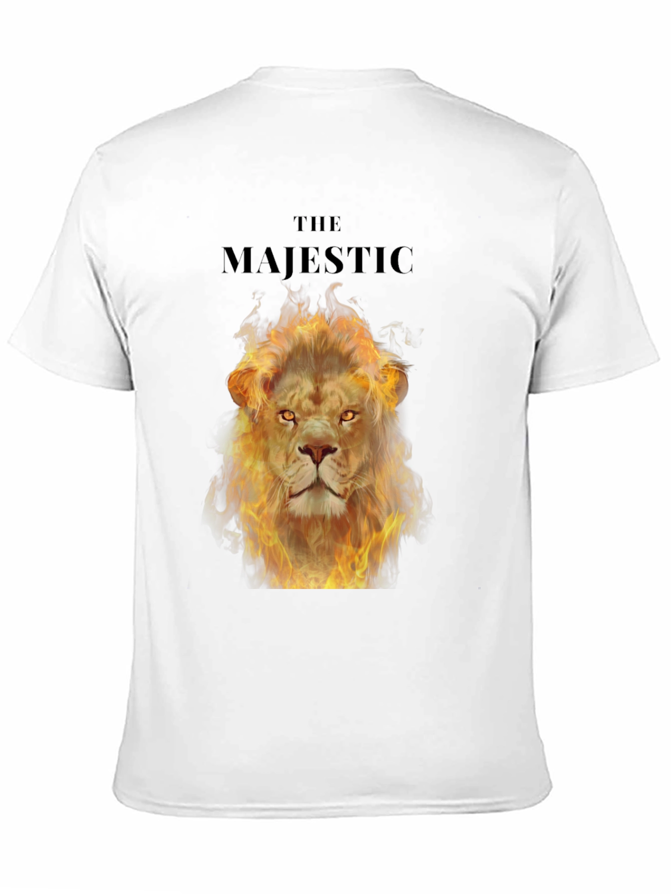 Majestic Fire Lion Graphic T-Shirt - Bold Black Tee