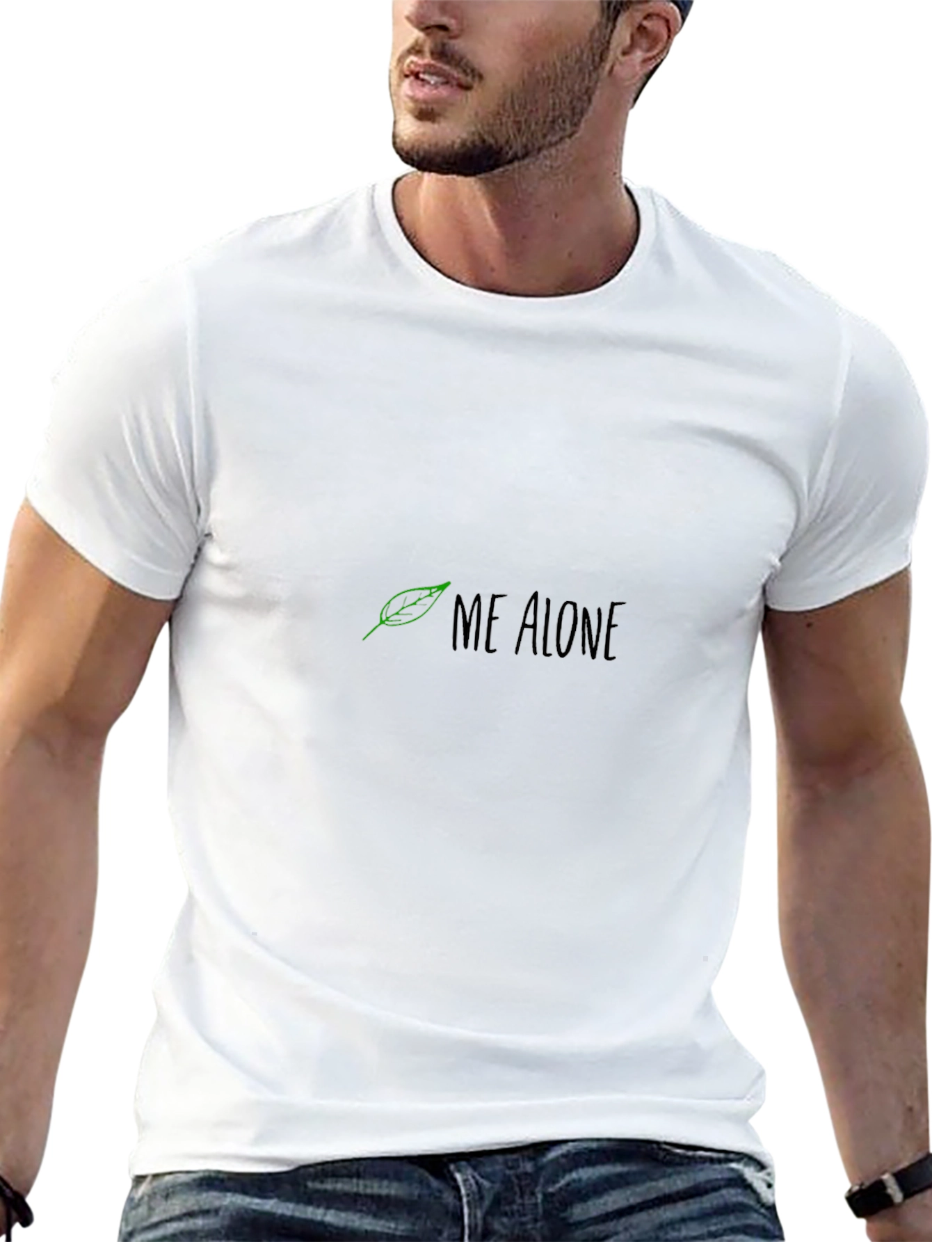 Me Alone Graphic Print Black Tee