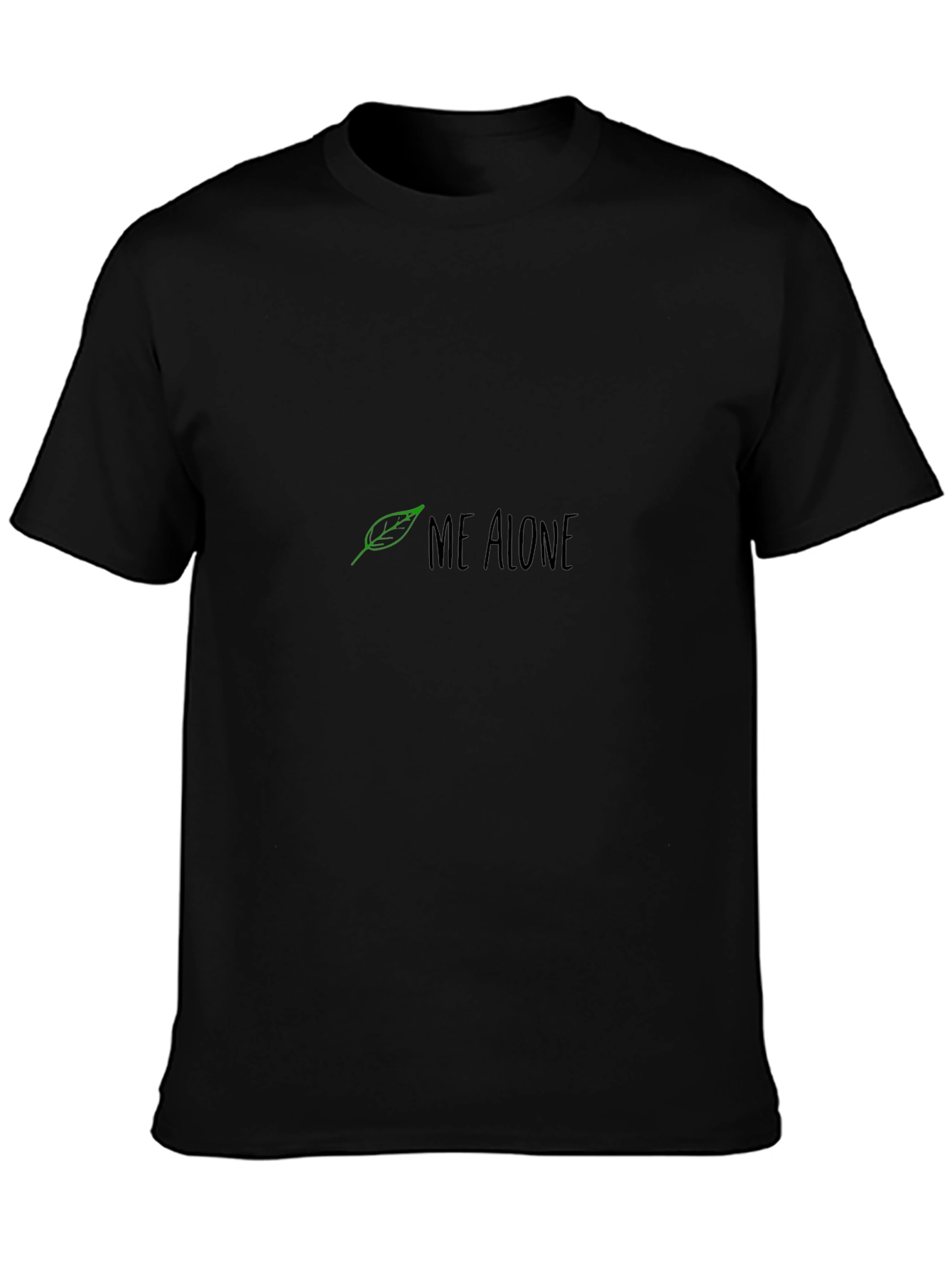 Me Alone Graphic Print Black Tee