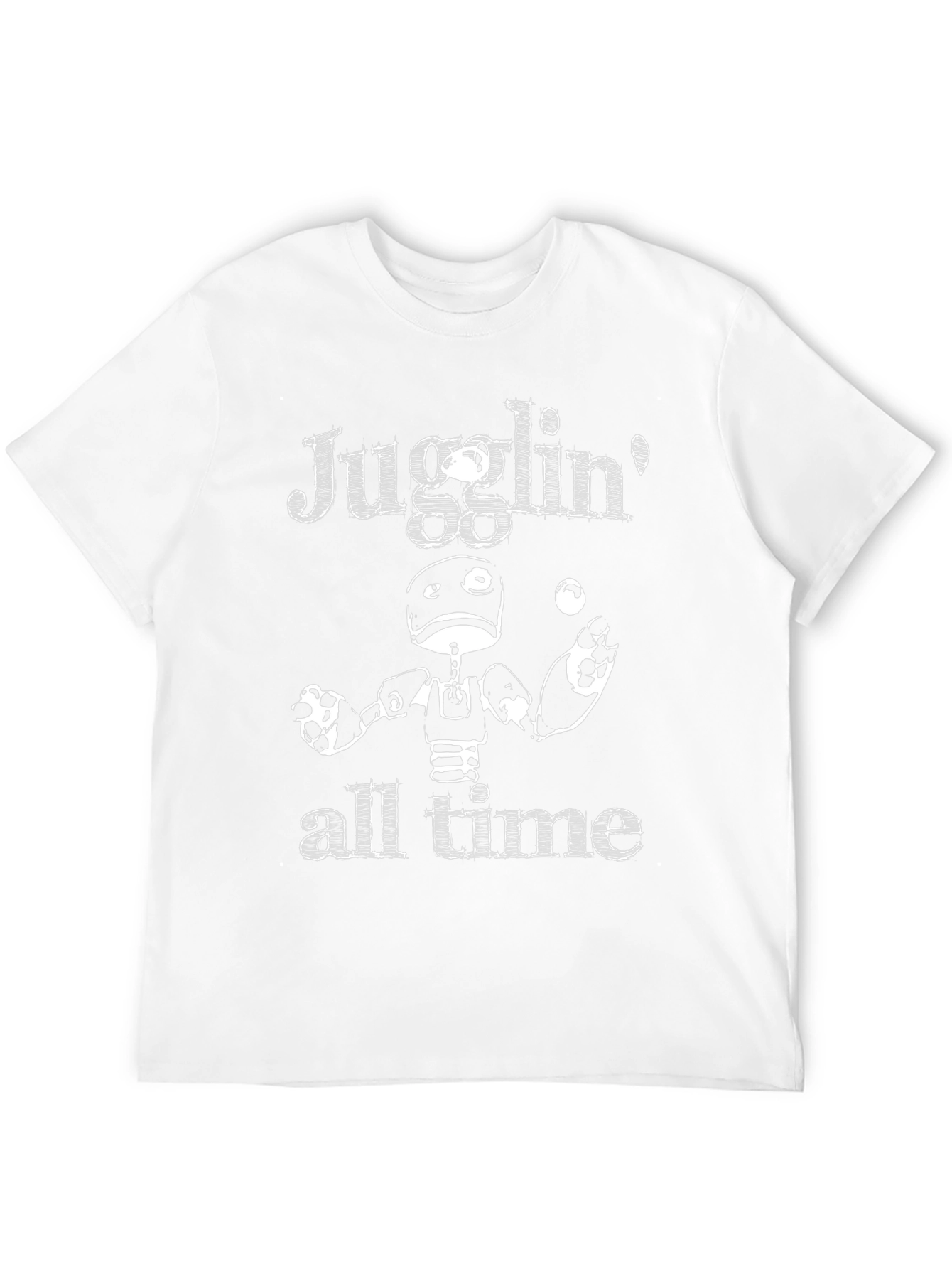 Juggling Robot Graphic Black Tee Shirt