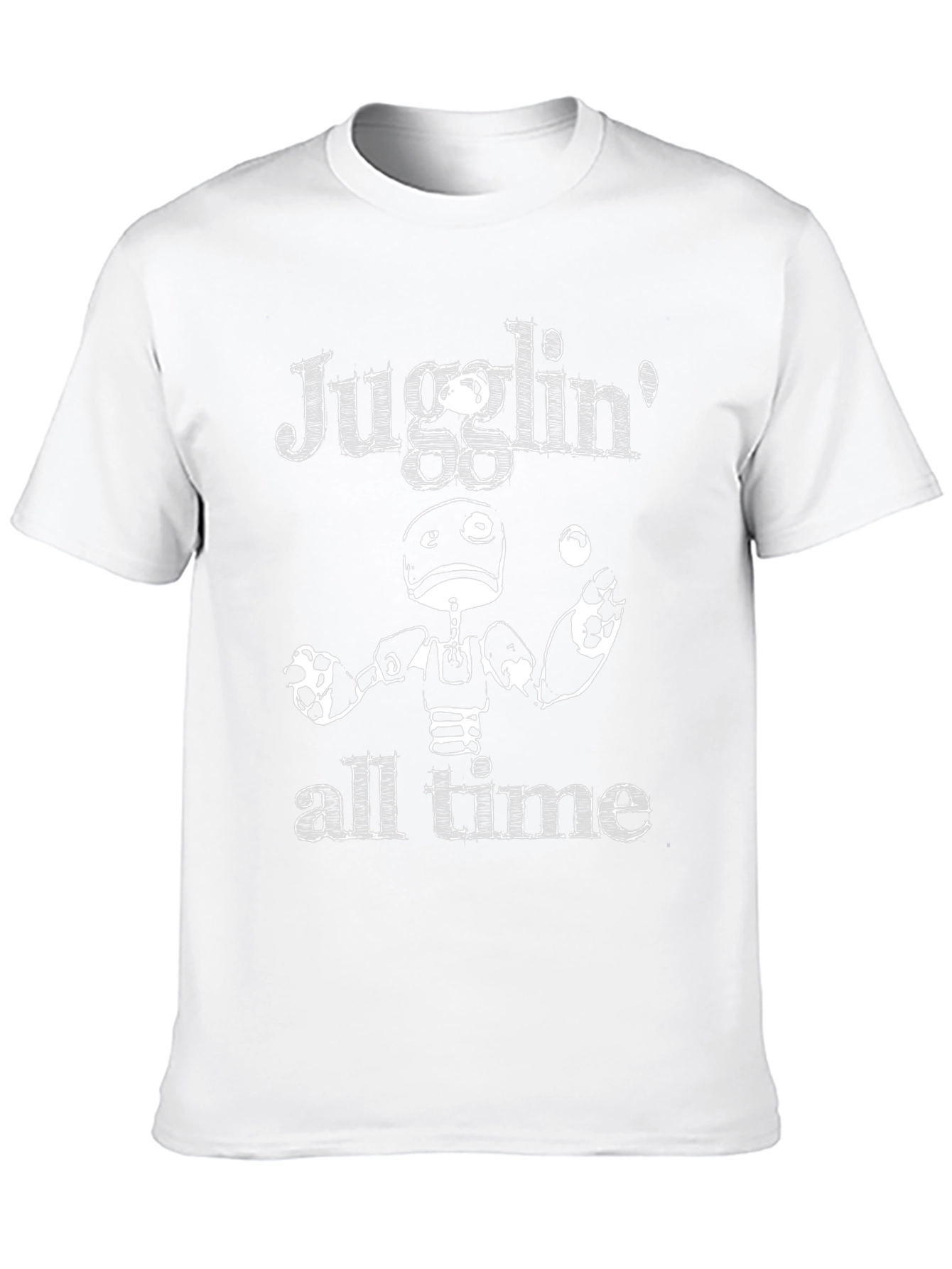 Juggling Robot Graphic Black Tee Shirt