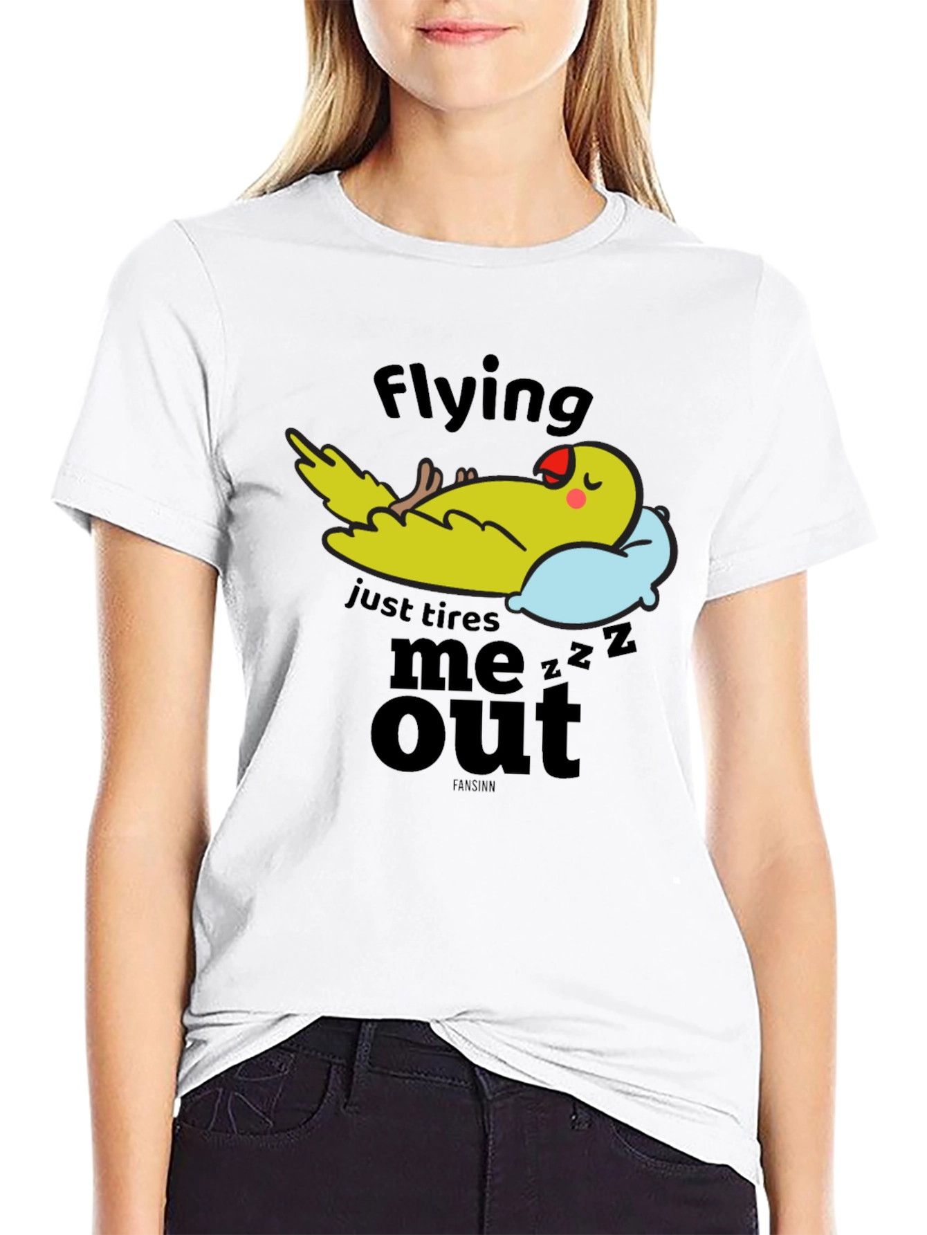 Funny Parrot Nap T-Shirt - Flying Tires Me Out