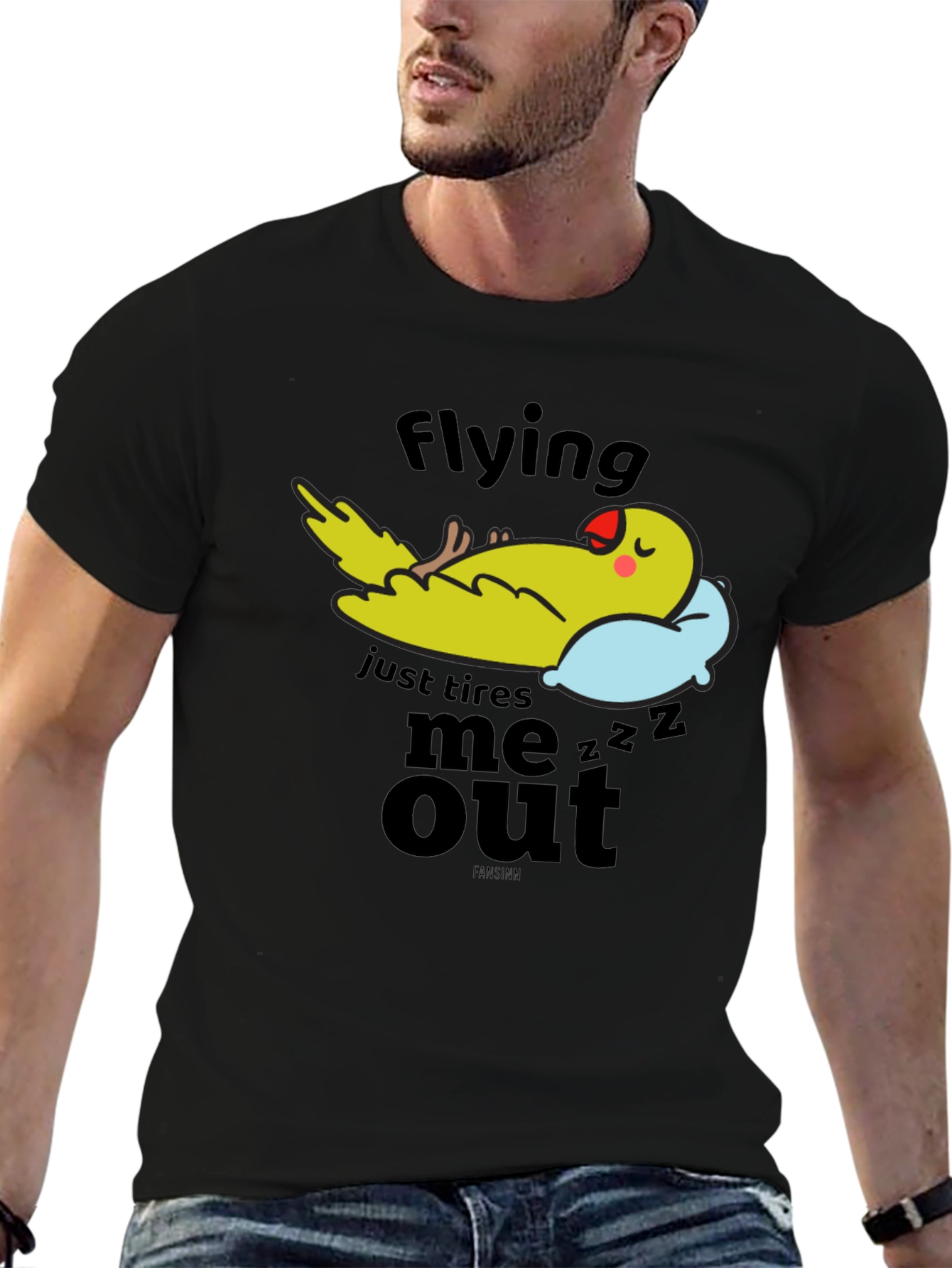 Funny Parrot Nap T-Shirt - Flying Tires Me Out