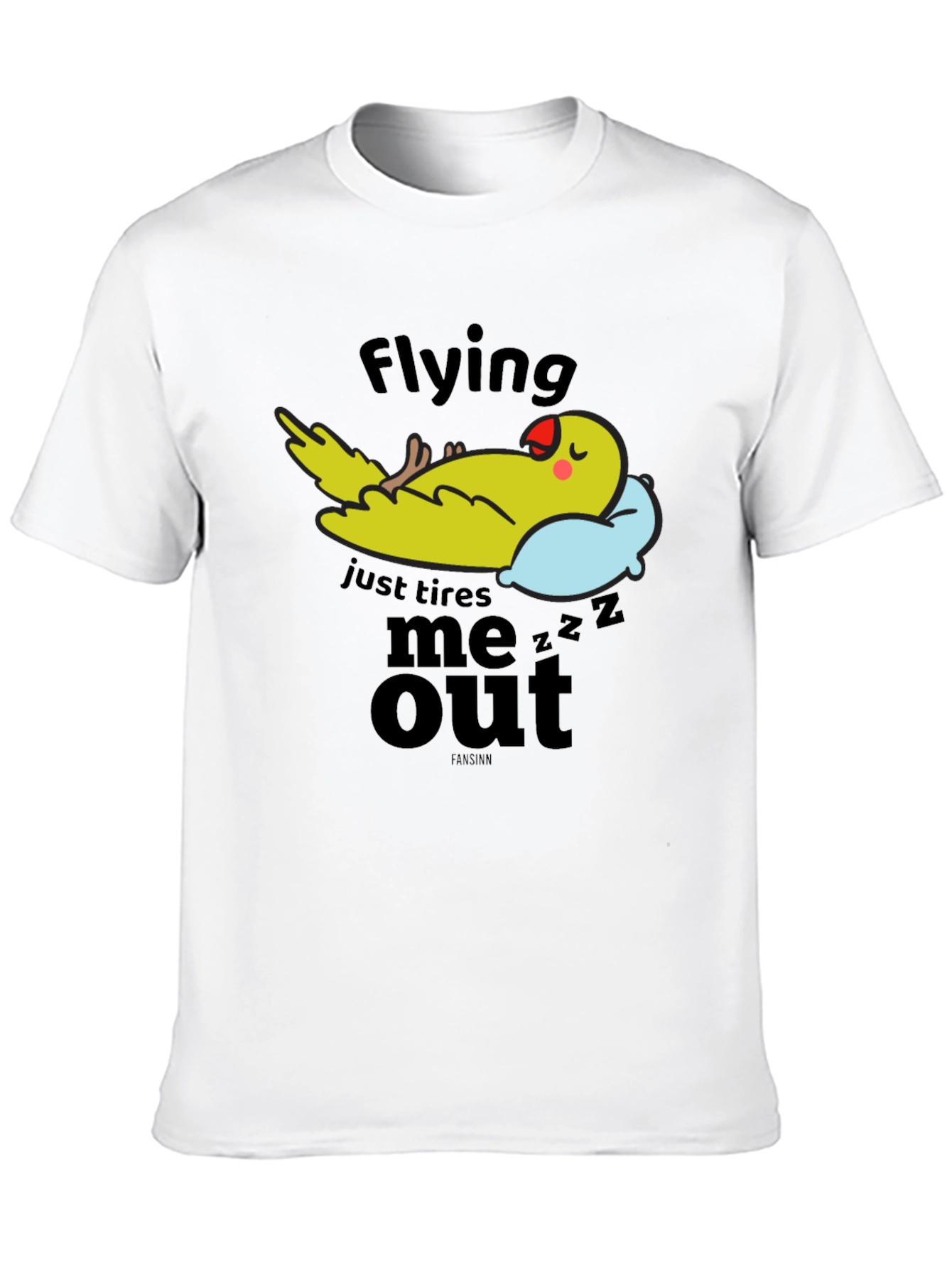 Funny Parrot Nap T-Shirt - Flying Tires Me Out
