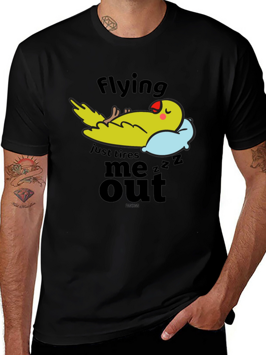 Funny Parrot Nap T-Shirt - Flying Tires Me Out