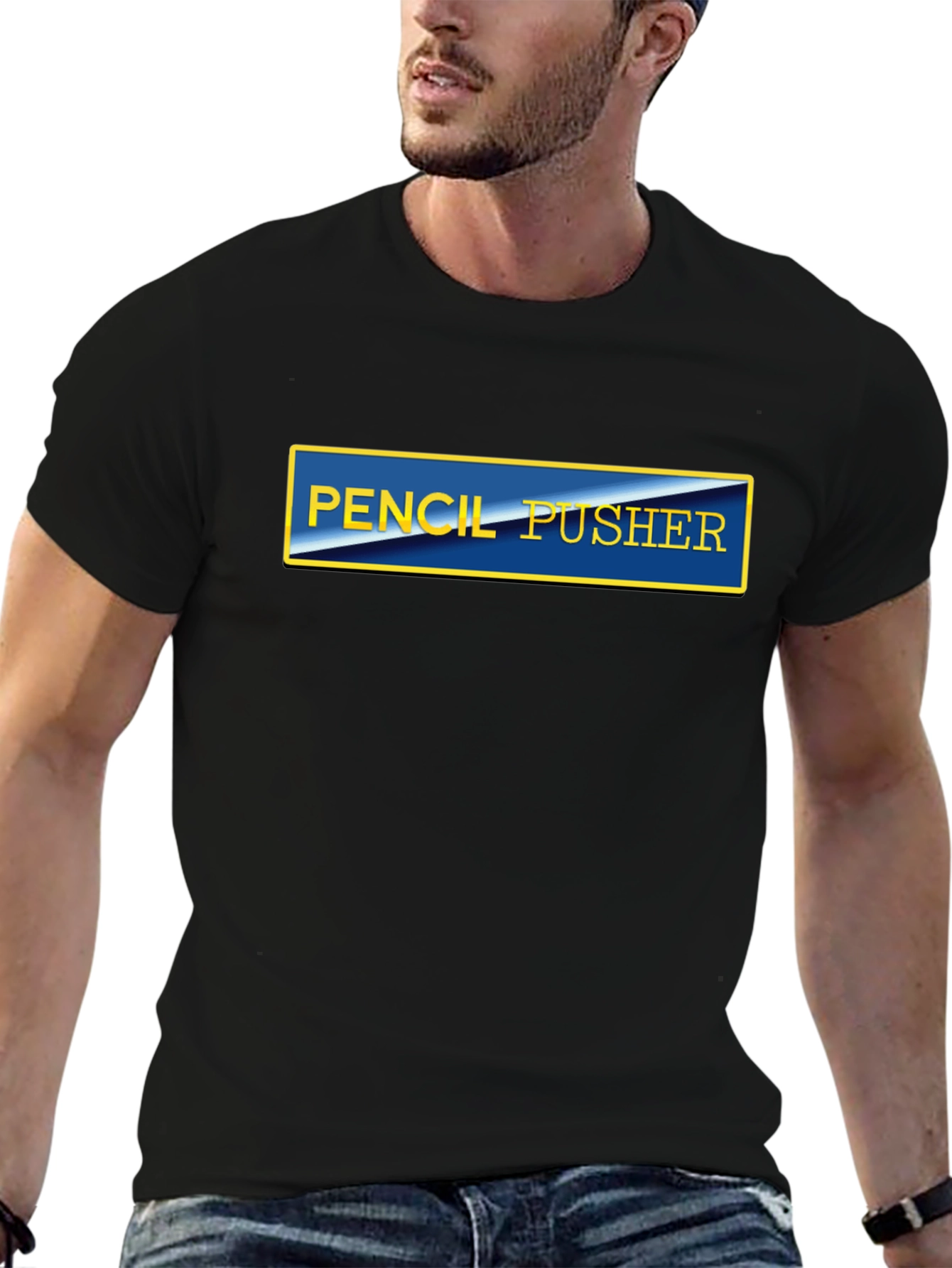 Pencil Pusher Graphic Tee - Black Casual T-Shirt