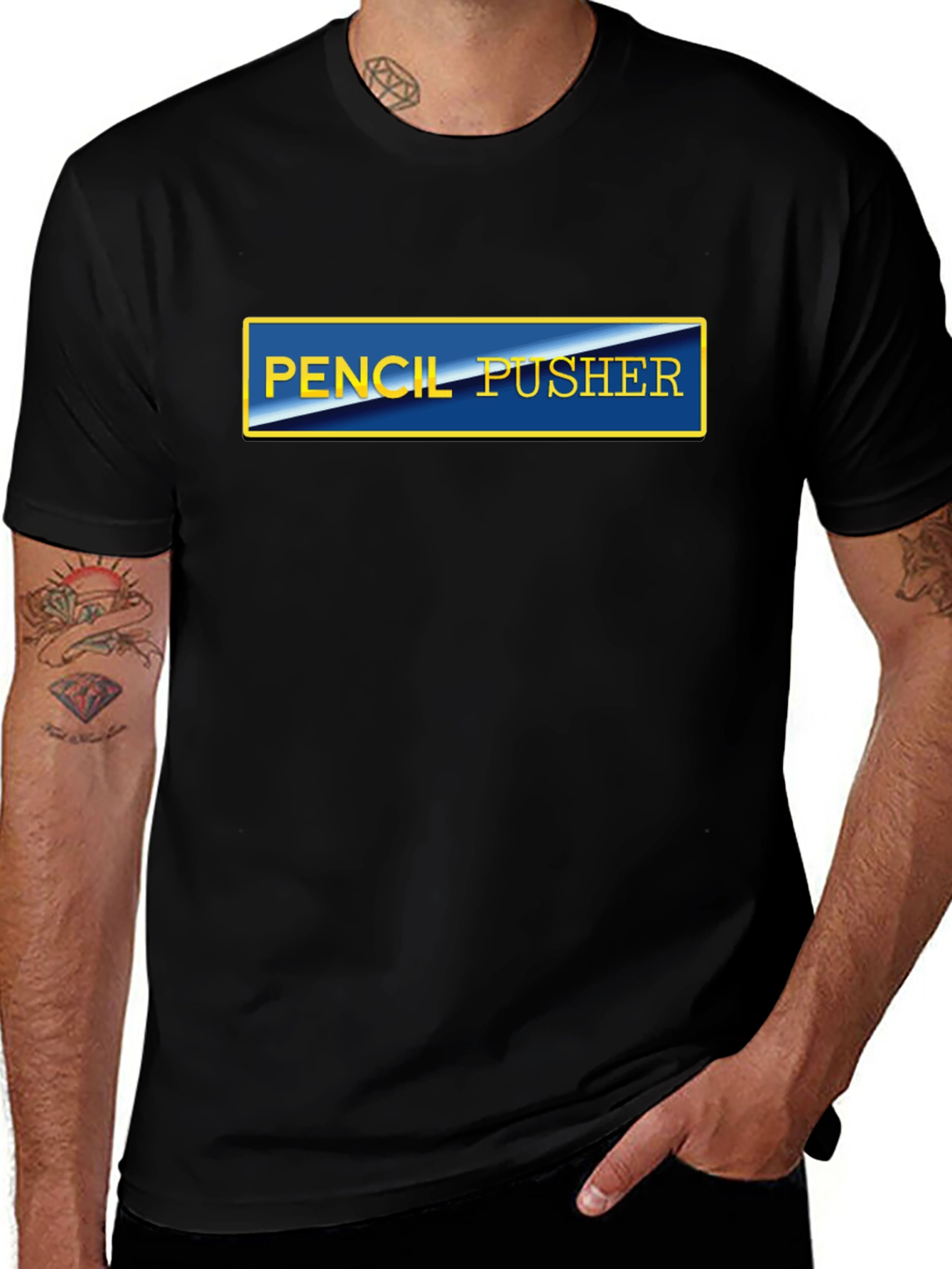 Pencil Pusher Graphic Tee - Black Casual T-Shirt