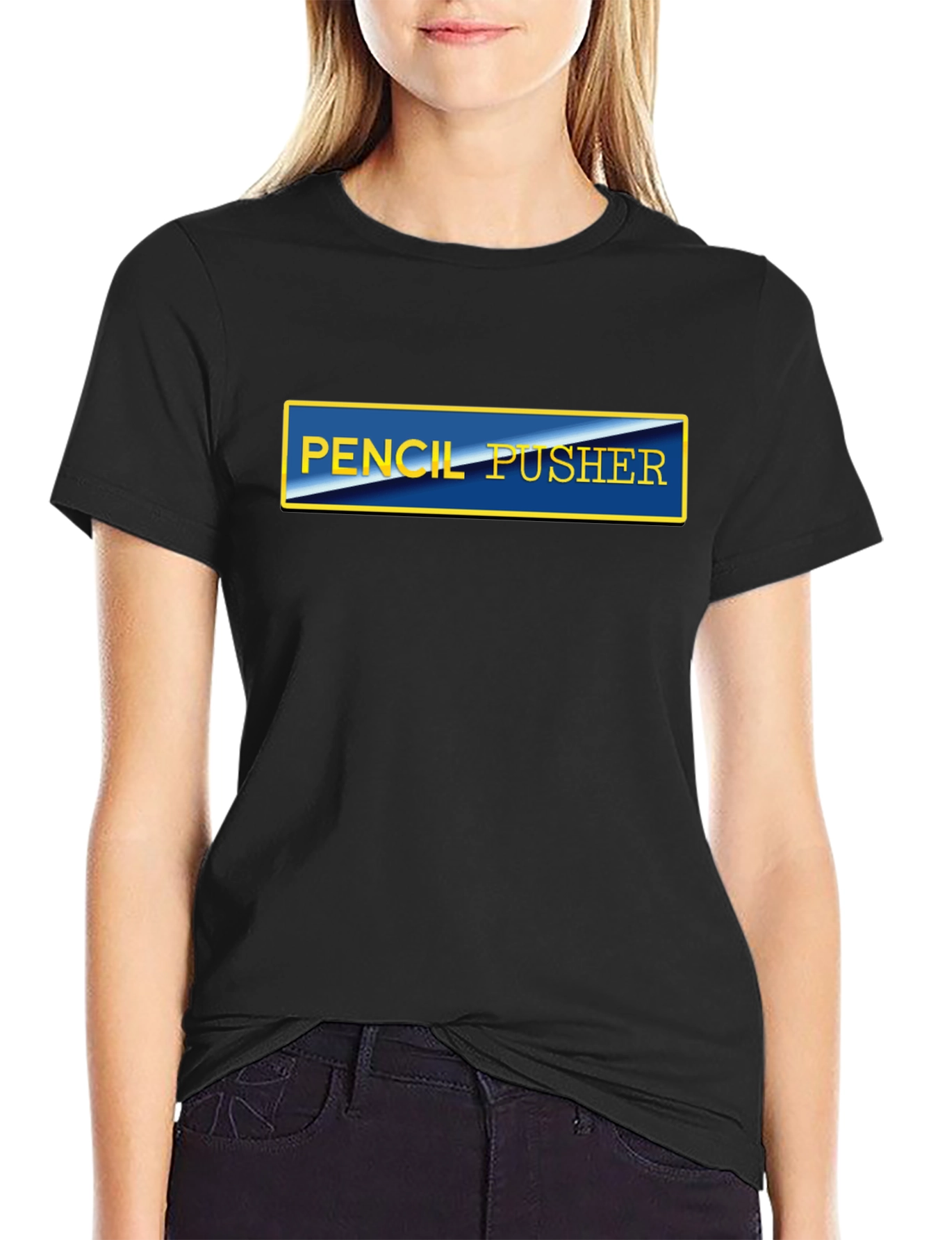 Pencil Pusher Graphic Tee - Black Casual T-Shirt