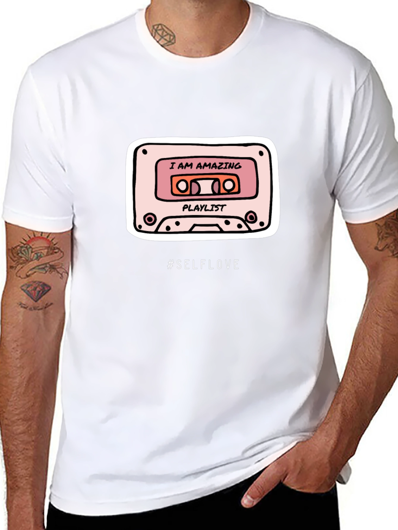 I AM AMAZING Cassette Tape Black T-Shirt