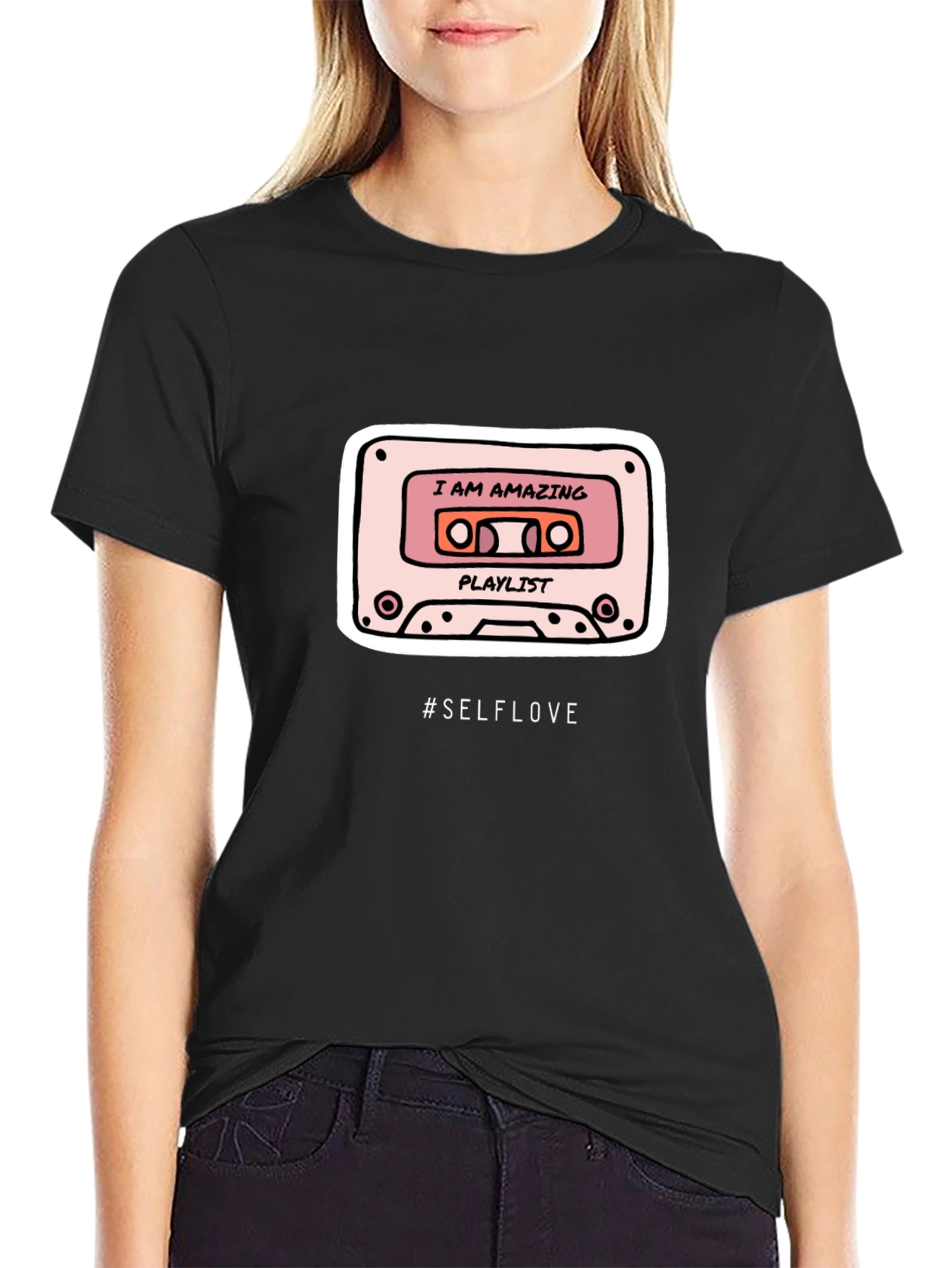I AM AMAZING Cassette Tape Black T-Shirt