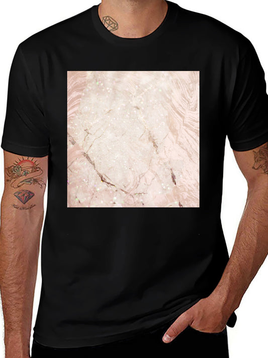 Marble Design Graphic Tee - Stylish and Unique Black T-Shirt