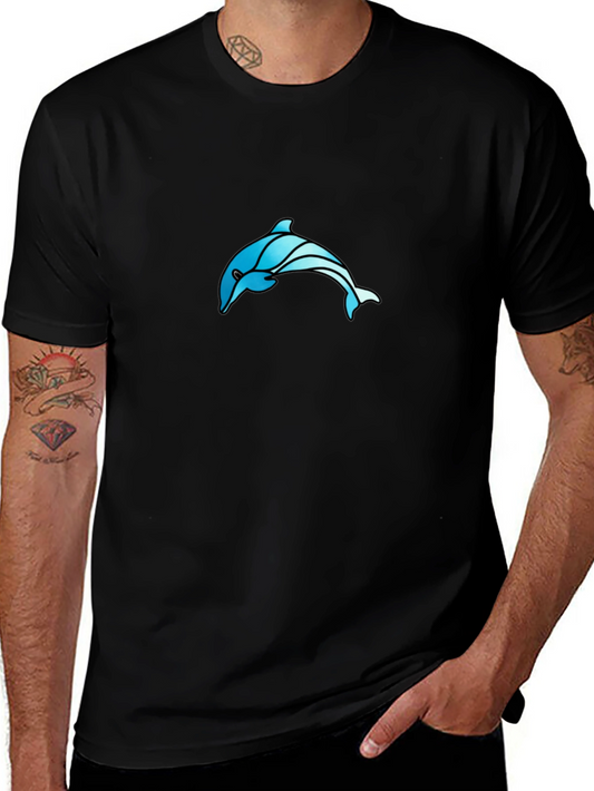 Black Dolphin T-Shirt - Cool Ocean Graphic Tee