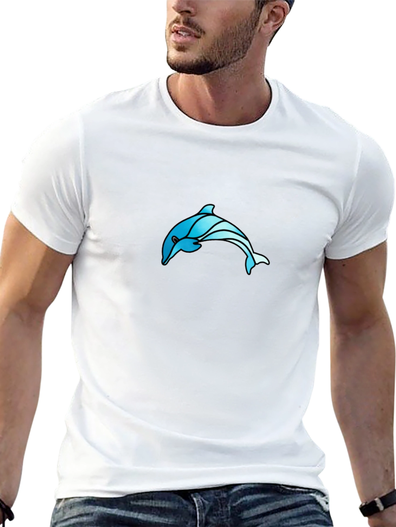 Black Dolphin T-Shirt - Cool Ocean Graphic Tee